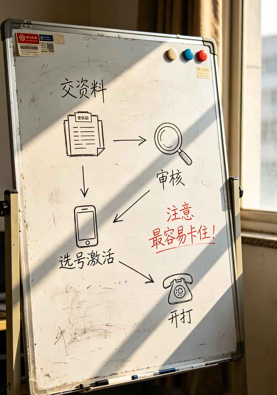电销卡办理流程图（四步）