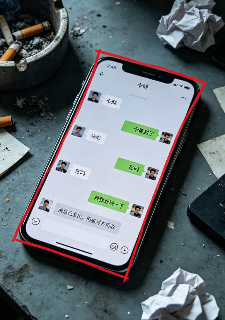 8年电销老炮:电信选号码网上选号前,先看这篇,至少帮你省下3000块冤枉钱 微信聊天记录截图,显示客户找售后没人回,红色方框标出“消息已发出,但被对方拒收”