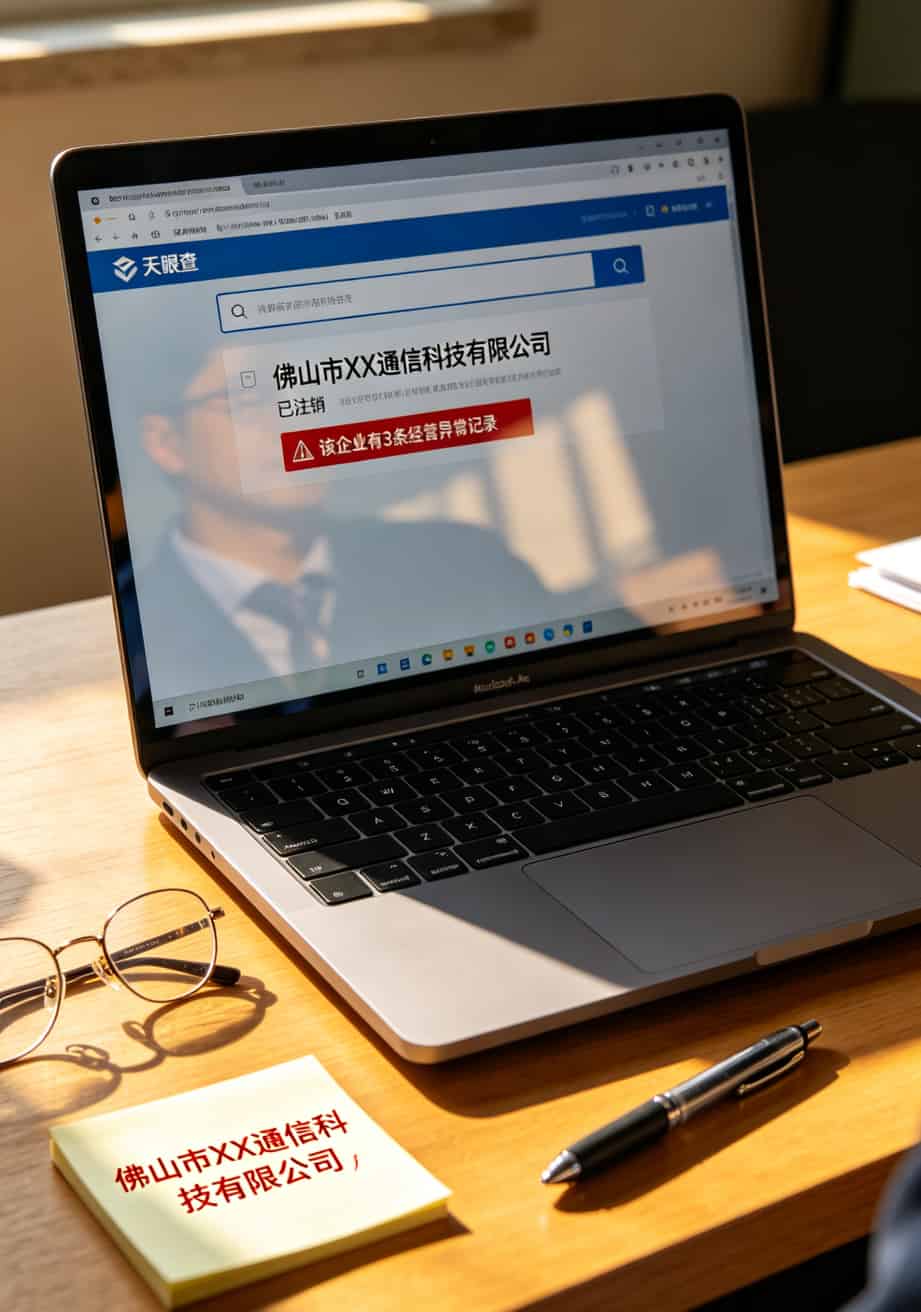 企业信用代码查询截图，显示某代理商已注销