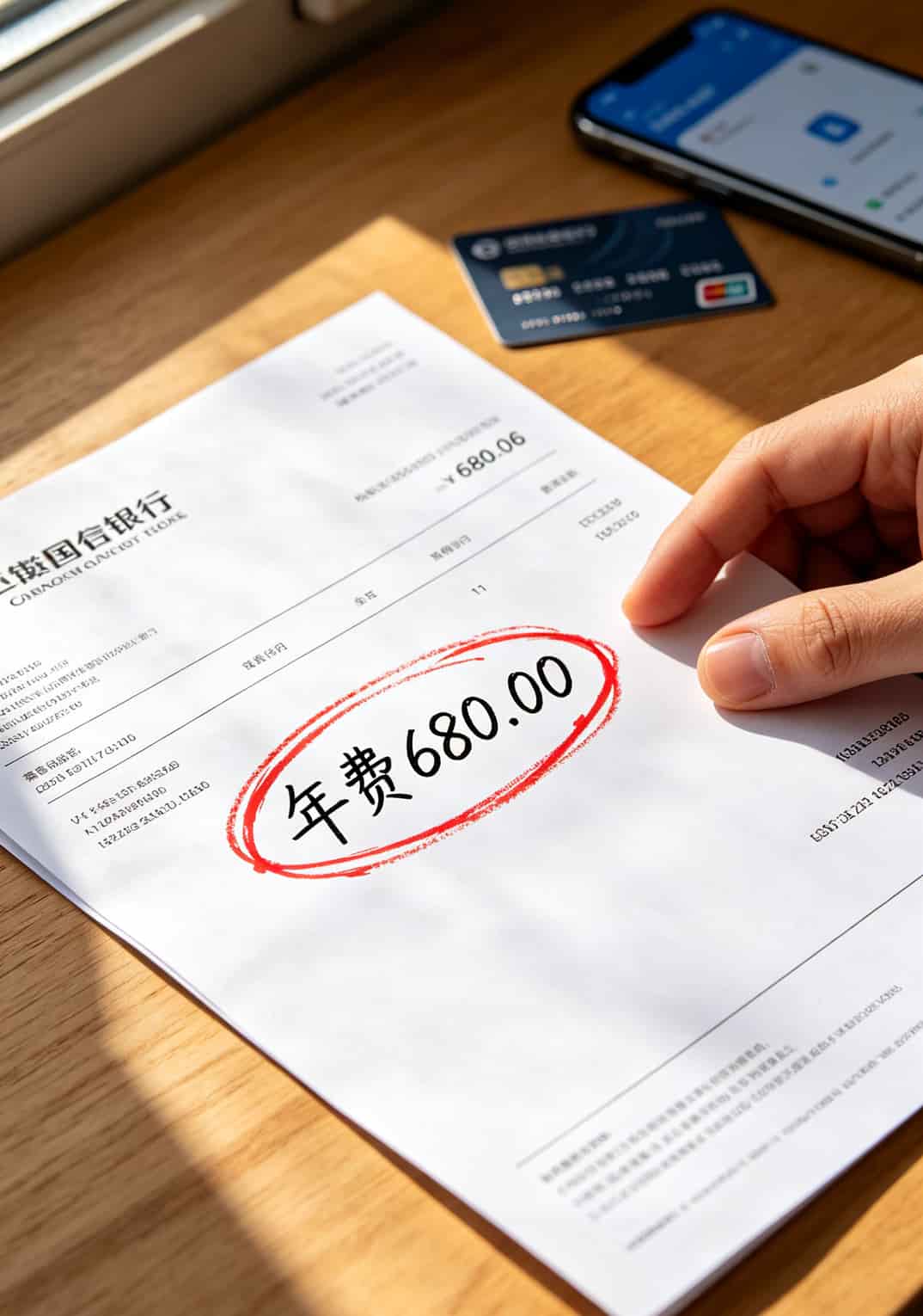 搜“电信下载”想省钱?信用卡交话费一年反撸480,电销老油条说实话 信用卡年费账单截图,显示680元年费扣除记录