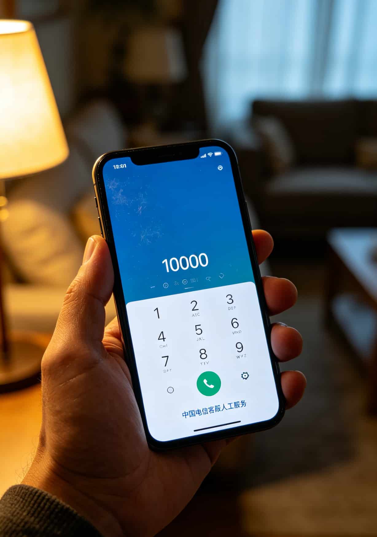 用户手机拨打10000号客服电话的界面截图