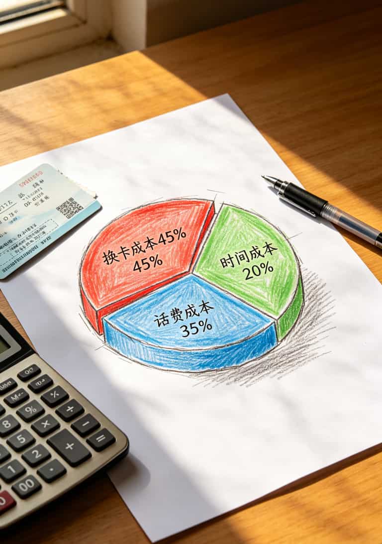 电销卡防封与省钱实战:上海电信官网没写出来的那些坑 电销卡长期成本构成饼图