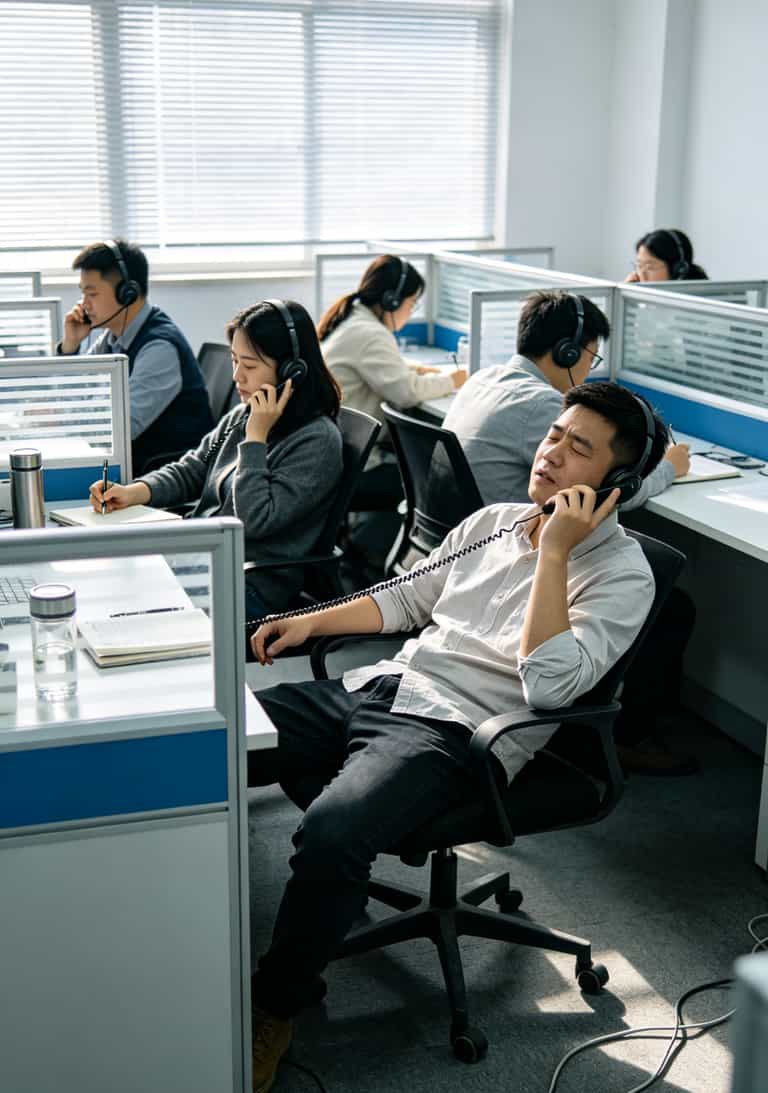 郑州科技市场蹲了8年,我经手过上千张电信集团流量卡电话,说点真话 电销团队工作场景