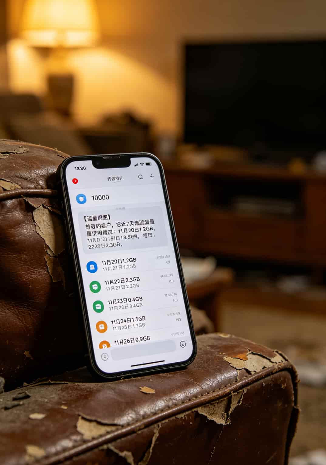 电信客服发送的流量使用明细短信示例