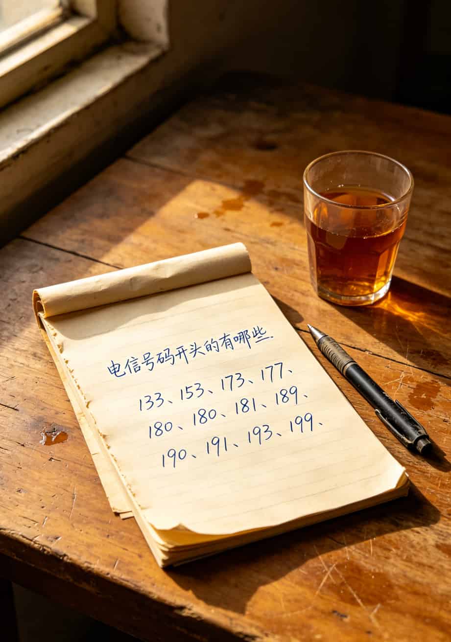 电信手机号段完整列表截图，包含133到199主要号段