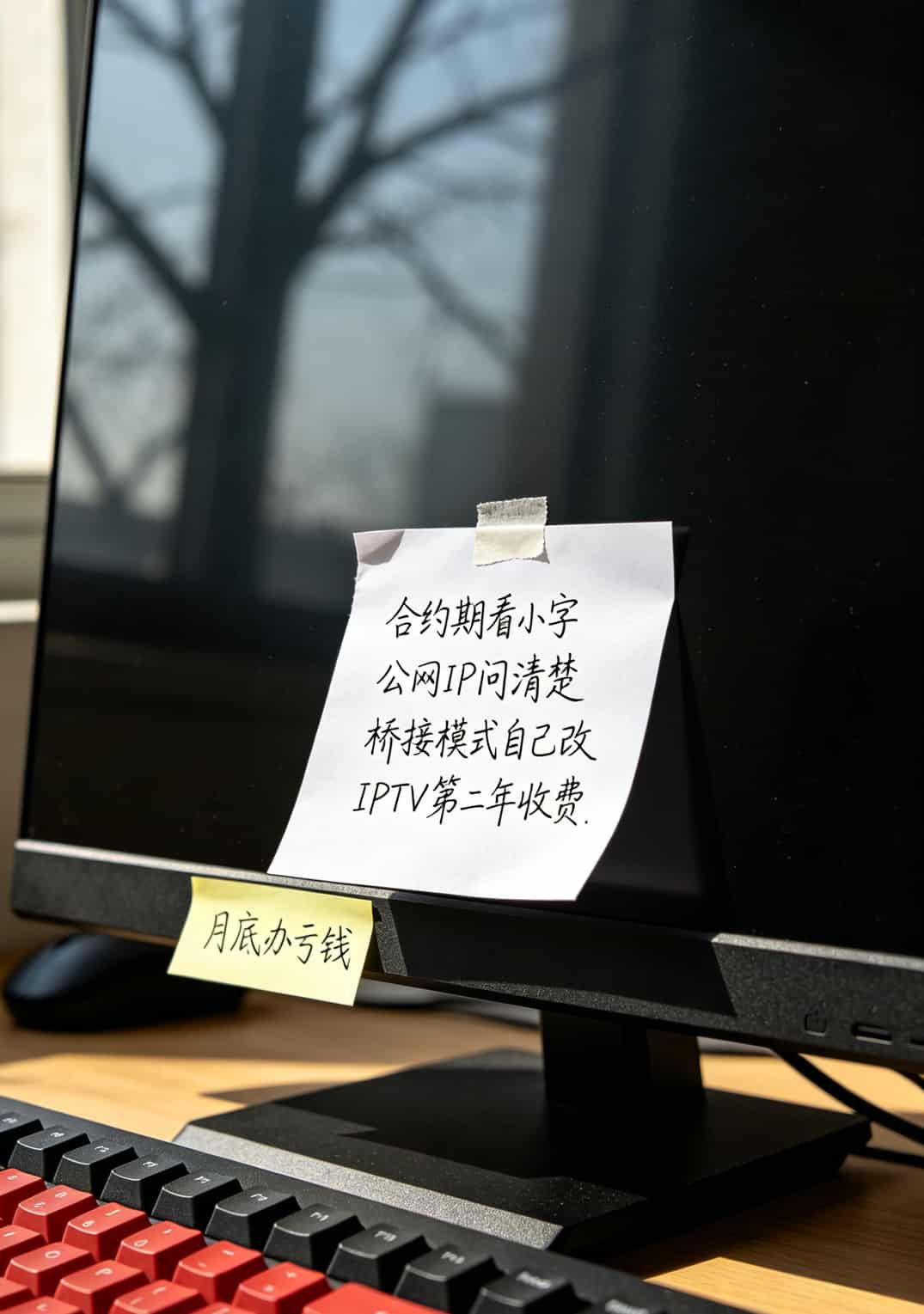 宽带办理避坑清单，标注合约期/公网IP/桥接模式等关键词
