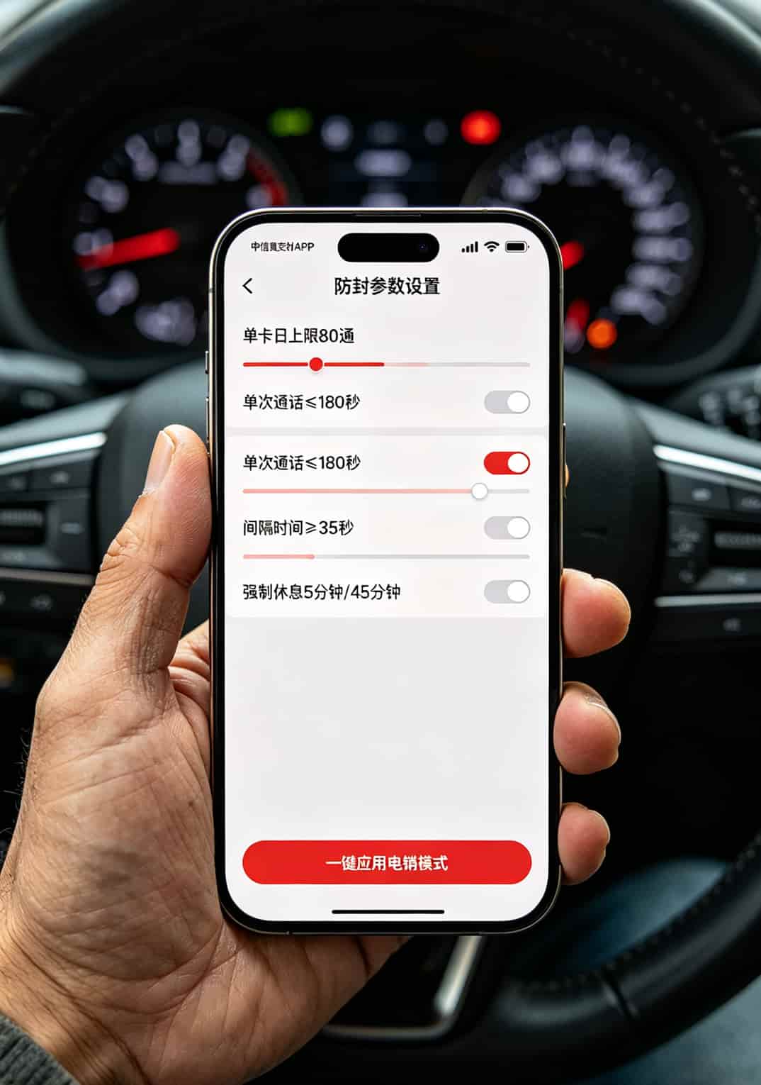 在郑州农业路蹲了仨小时,我把电信翼支付电销卡的账算明白了 电信翼支付APP防封参数设置界面截图