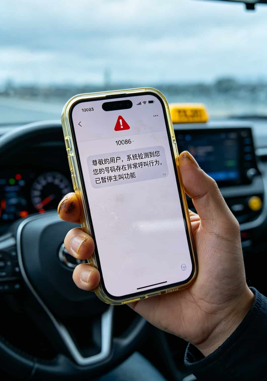 手机屏幕显示“您的号码已被限制呼叫”的封号提示截图