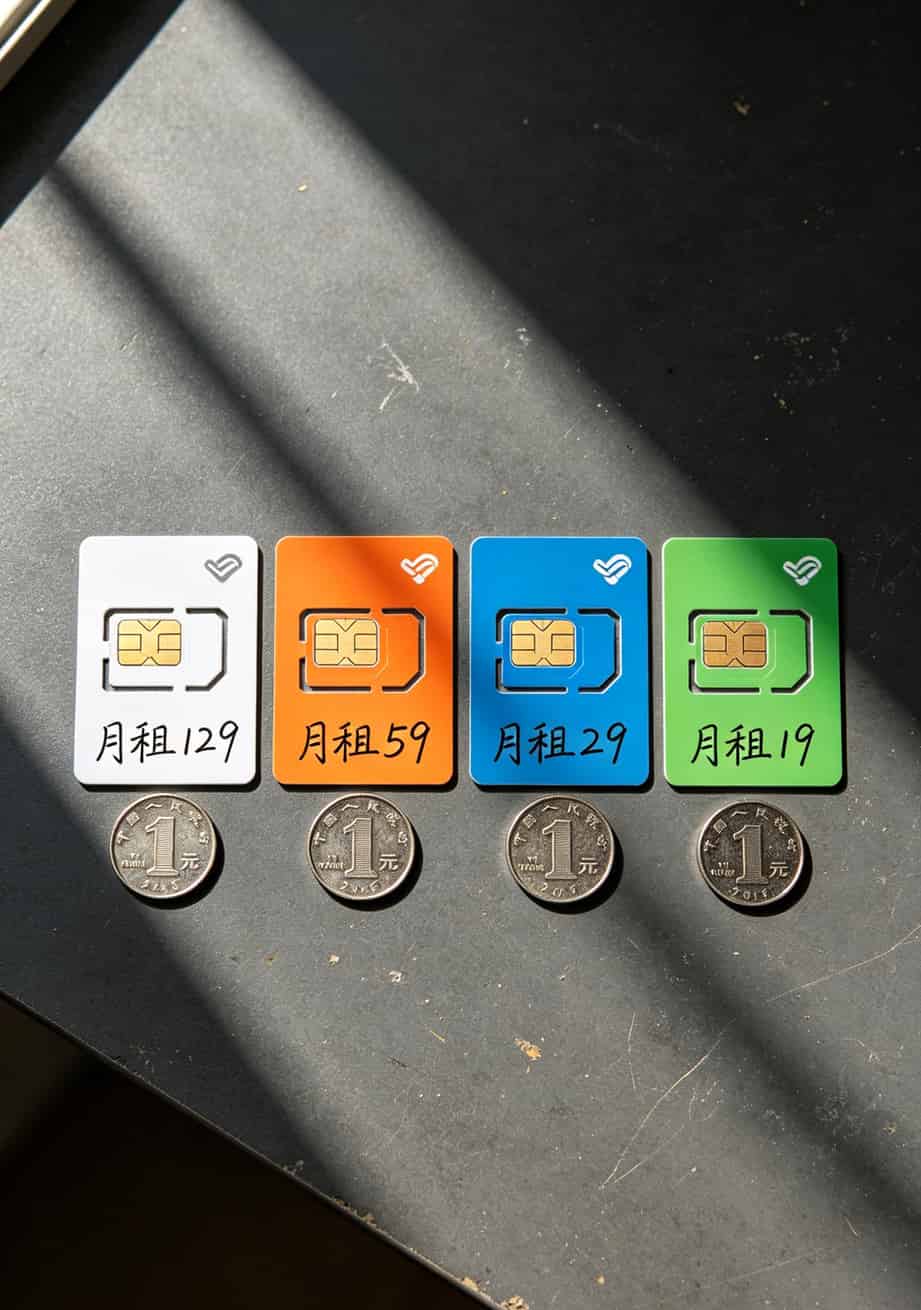 电信公司客服电话打不通?八年电销老炮含泪整理:这几种卡谁买谁傻 四类电话卡对比示意图,标着价格和优缺点