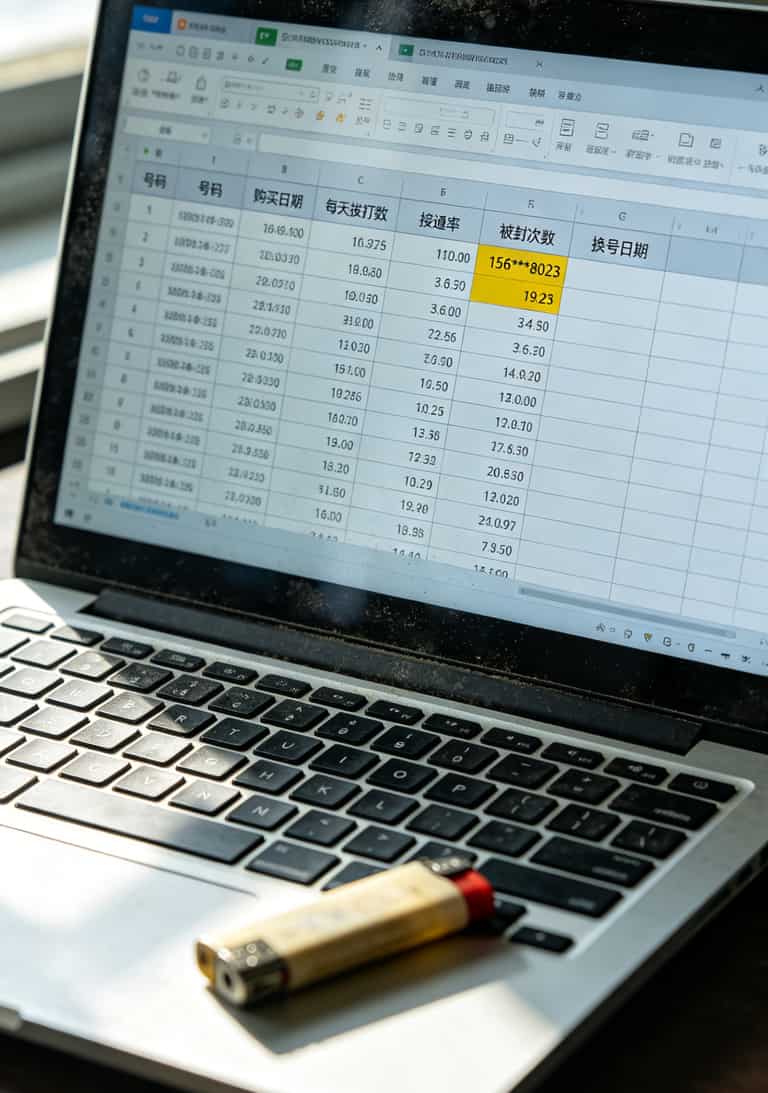 Excel表格截图，记录着号码使用情况