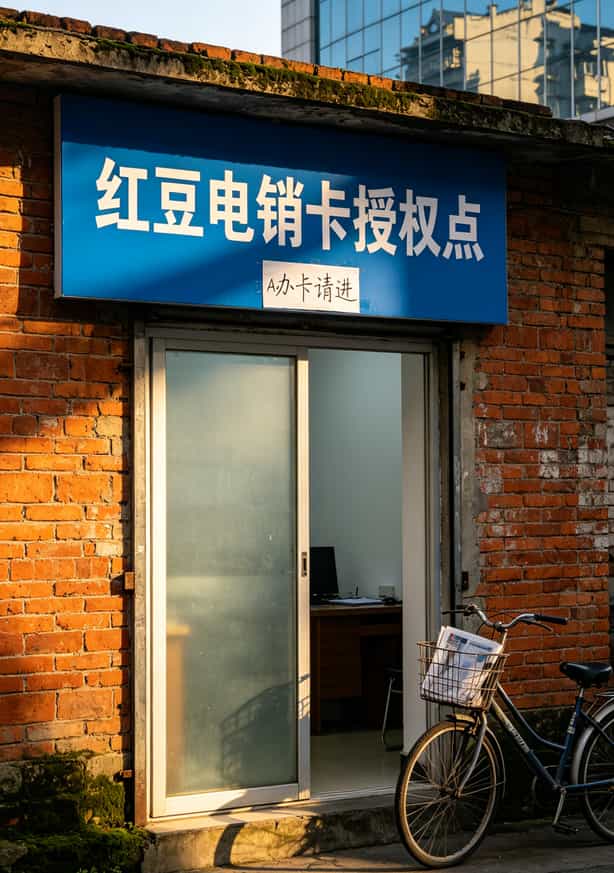 九江浔阳路移动大楼旁边的红豆授权点门面