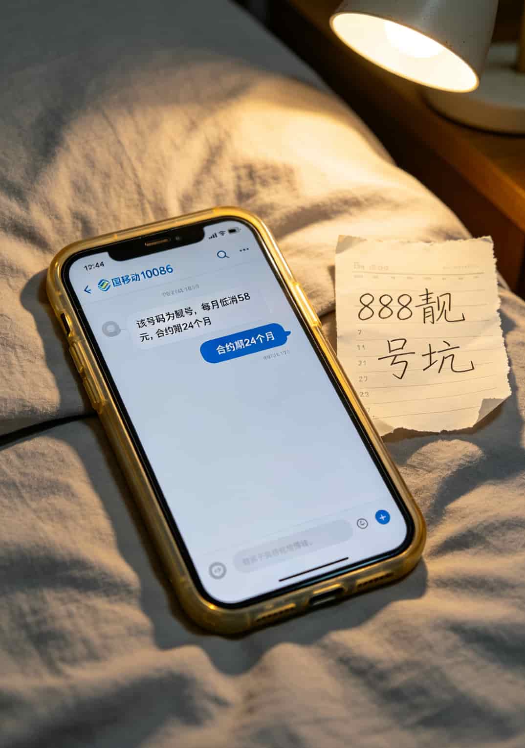 移动靓号低消陷阱提醒截图