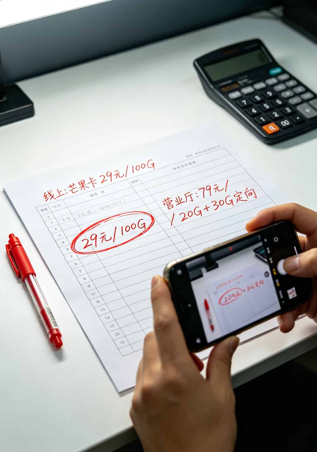 线上办移动卡和线下营业厅套餐价格对比表