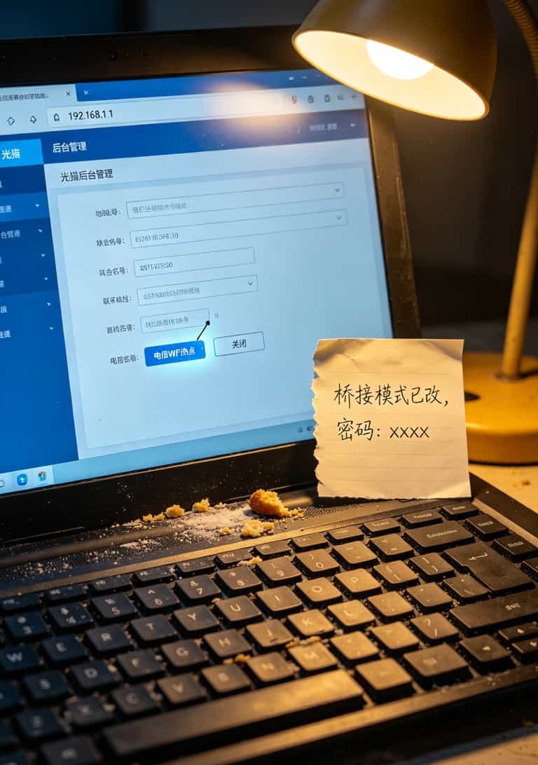 光猫后台关闭电信WiFi热点的操作界面