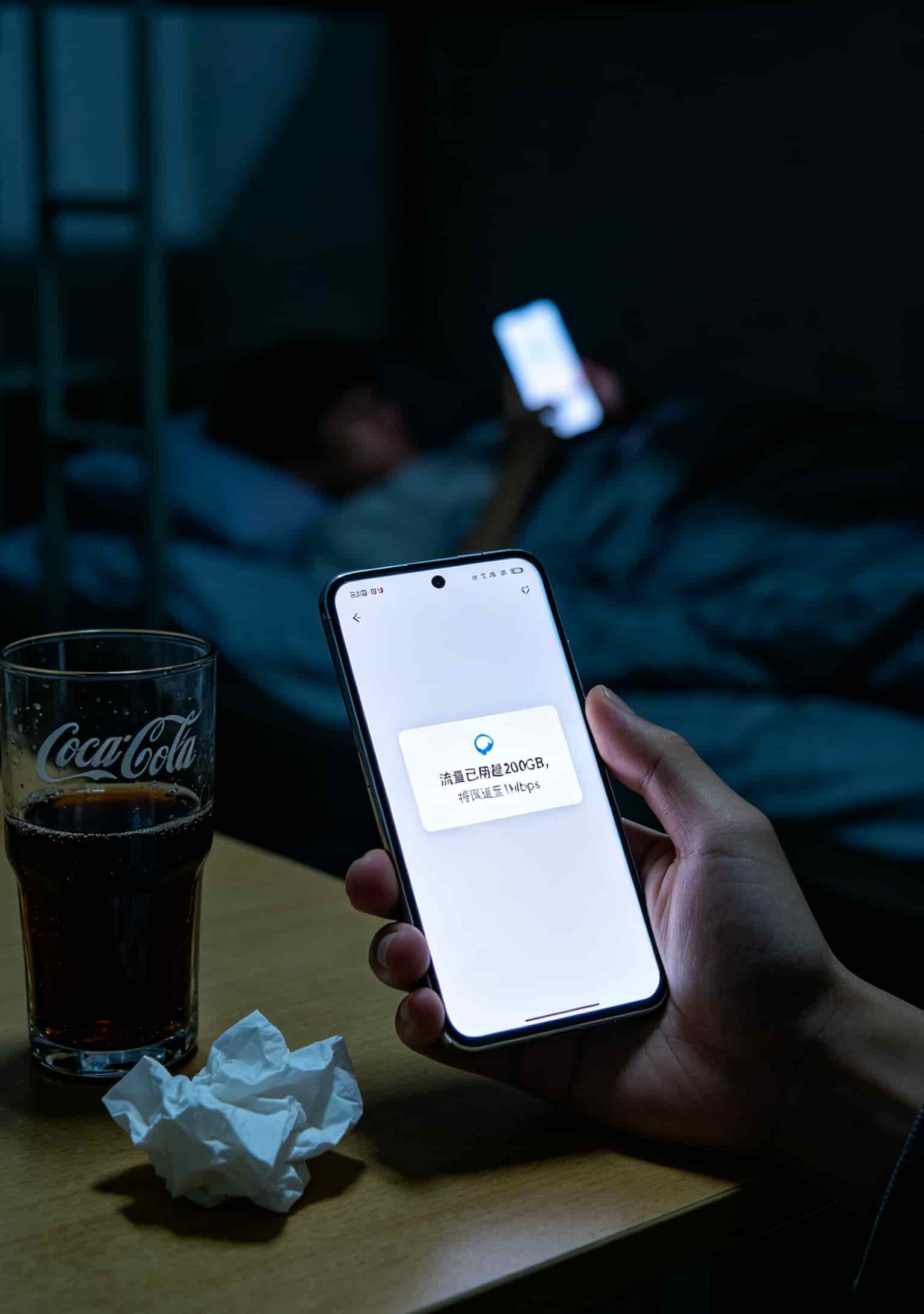 手机上显示流量超额提醒的弹窗