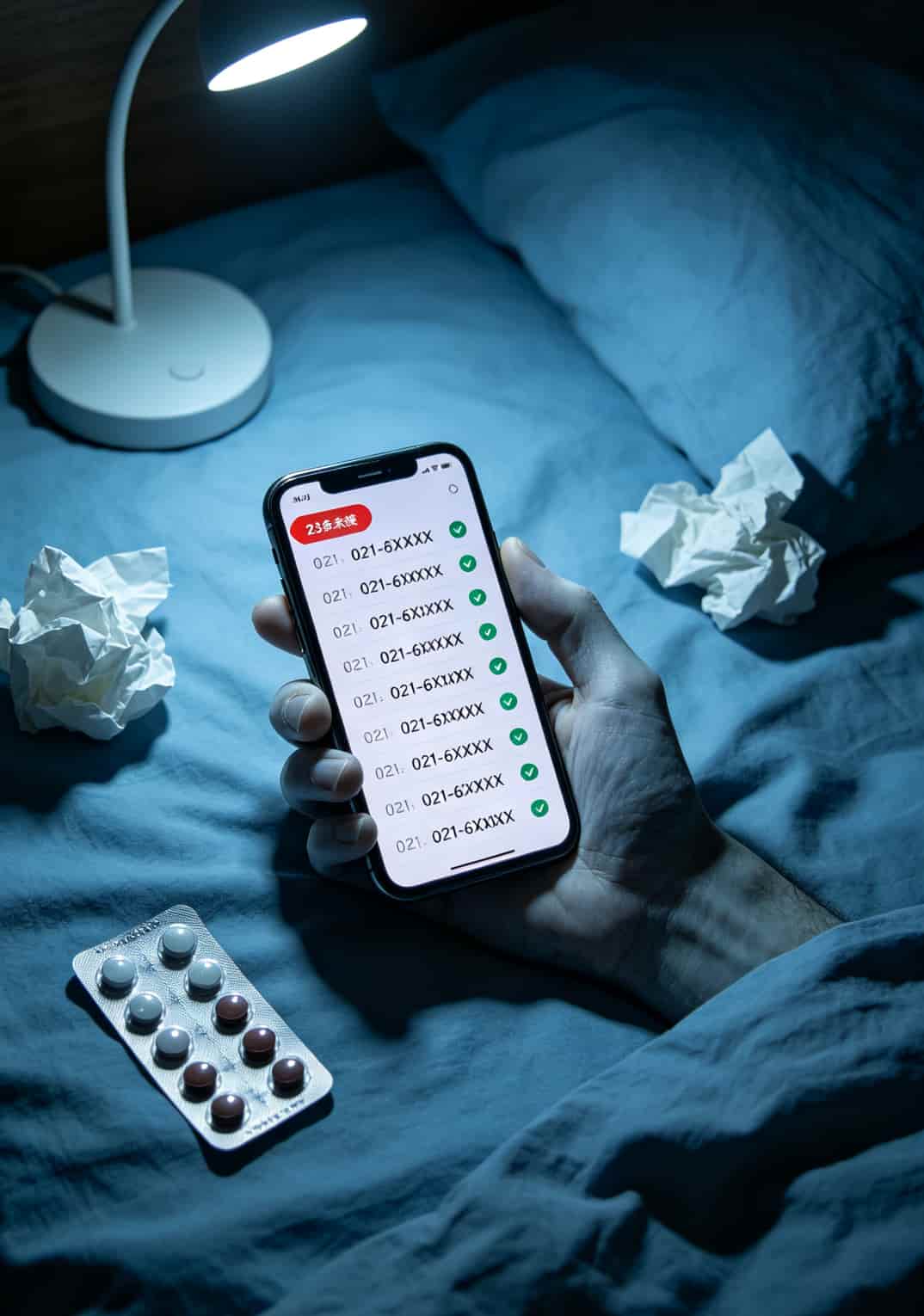 手机通话记录截图，显示连续多天同一座机号来电