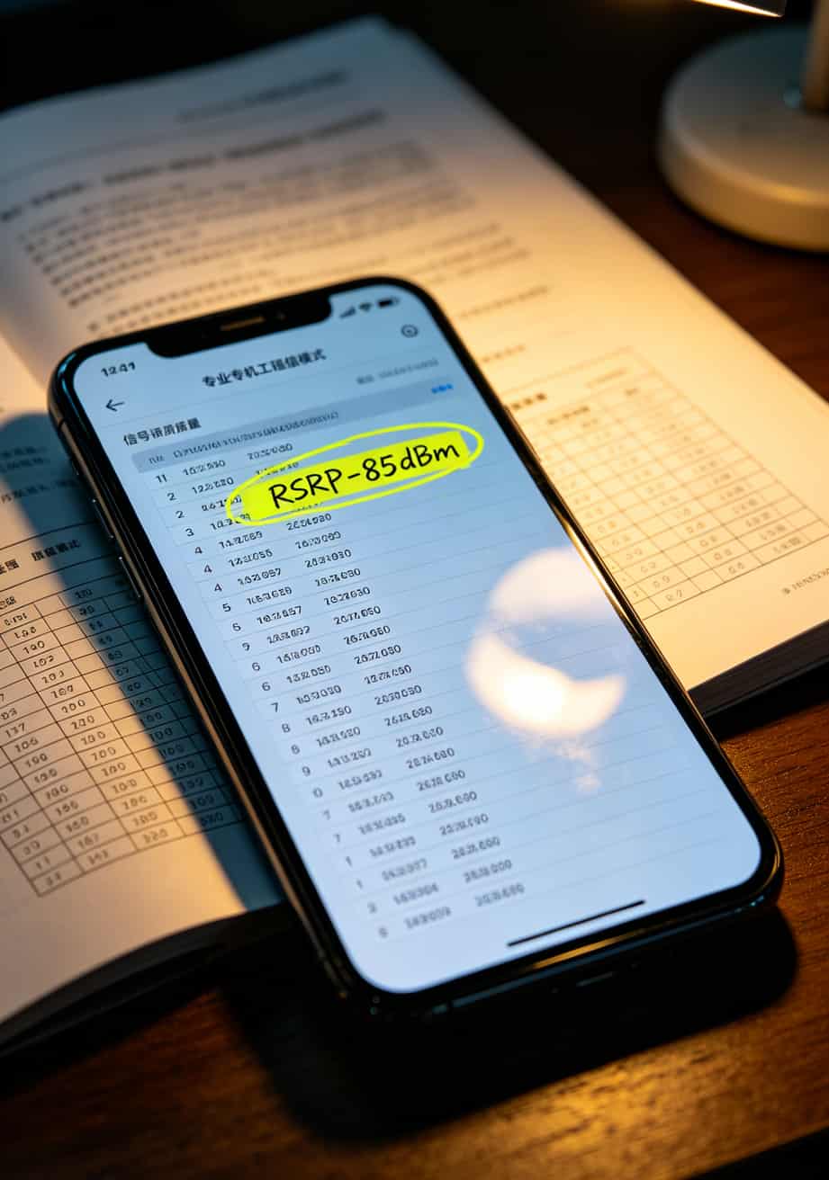 手机信号RSRP值判断标准示意图