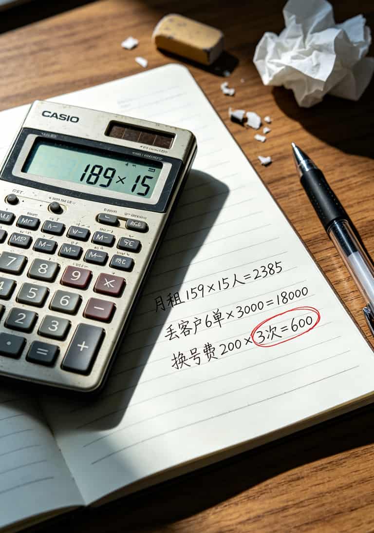 一张计算器和账本的照片，上面写着各种数字