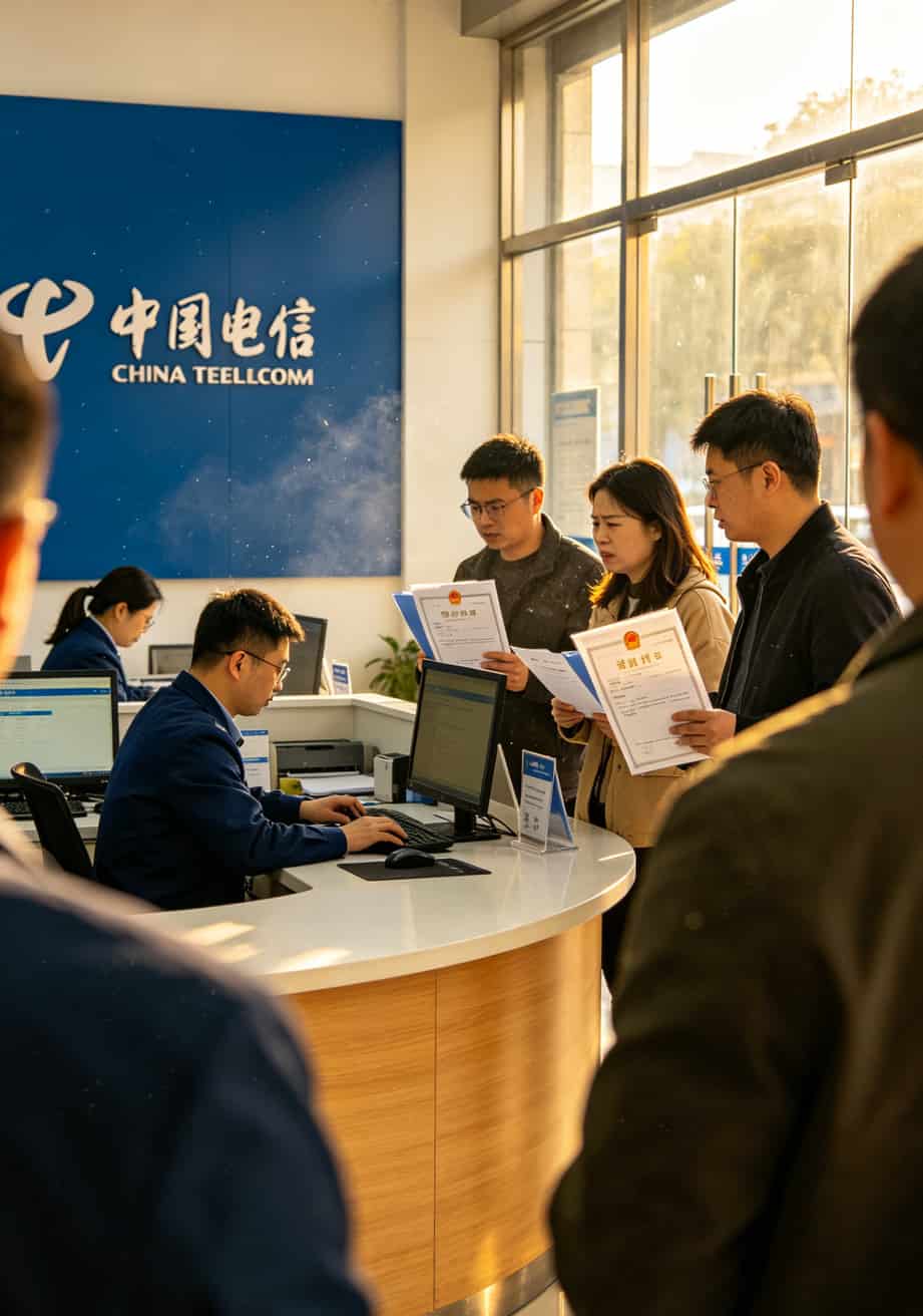 苏州电信电销卡避坑实录:跑了8年电销,踩过的坑都在这了 苏州电信营业厅办理电销卡的企业用户排队场景