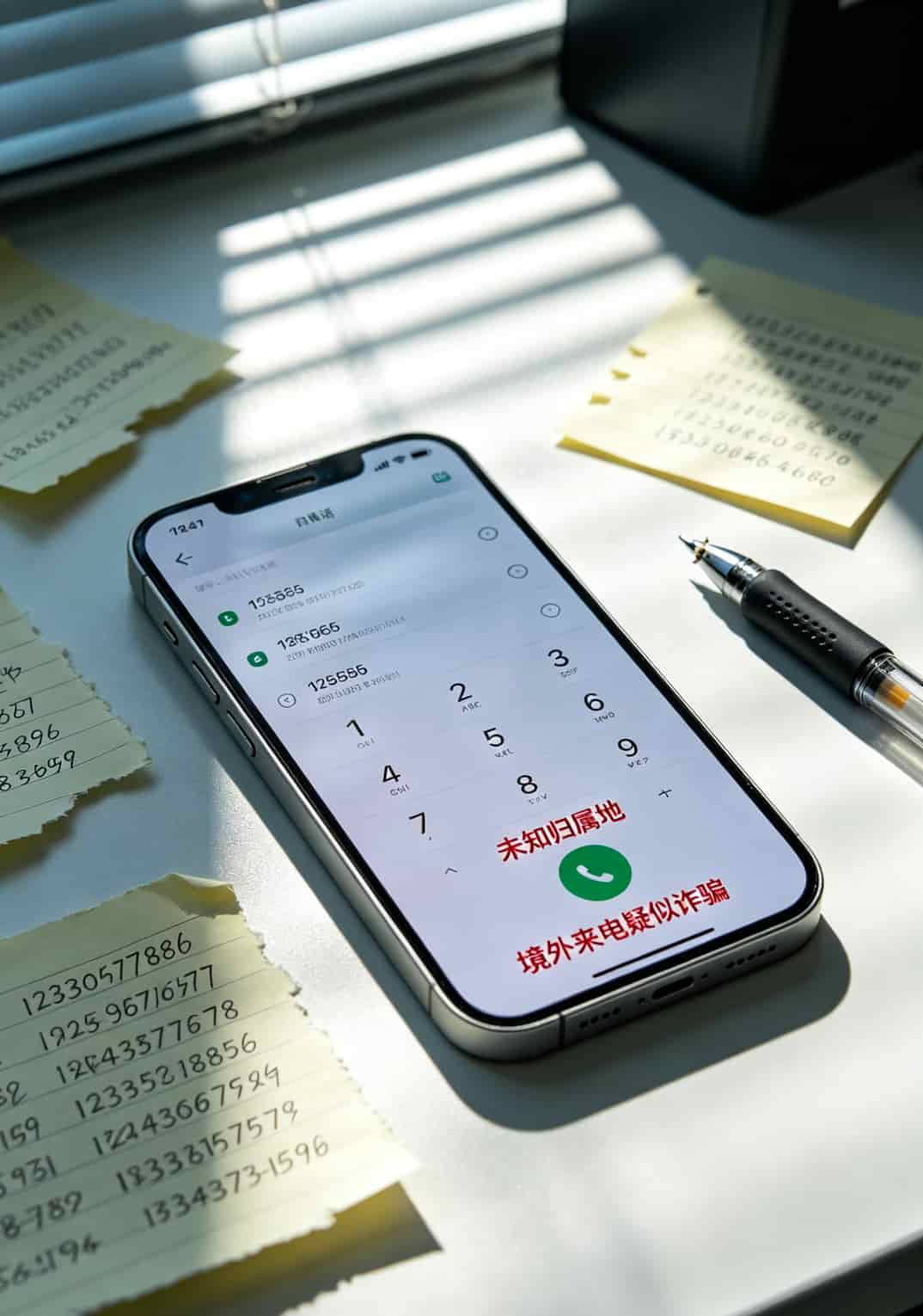 电销卡通话记录显示未知归属地的手机截图