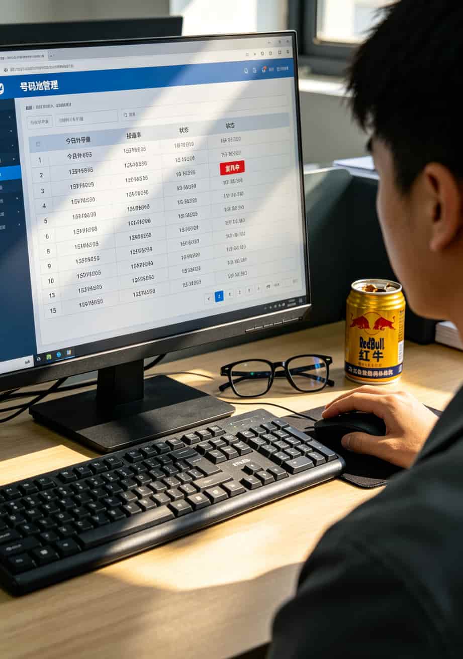 被“电信复机”折磨七八年,老李把压箱底的防封号狠招全抖出来了 外呼系统号码池轮拨设置界面