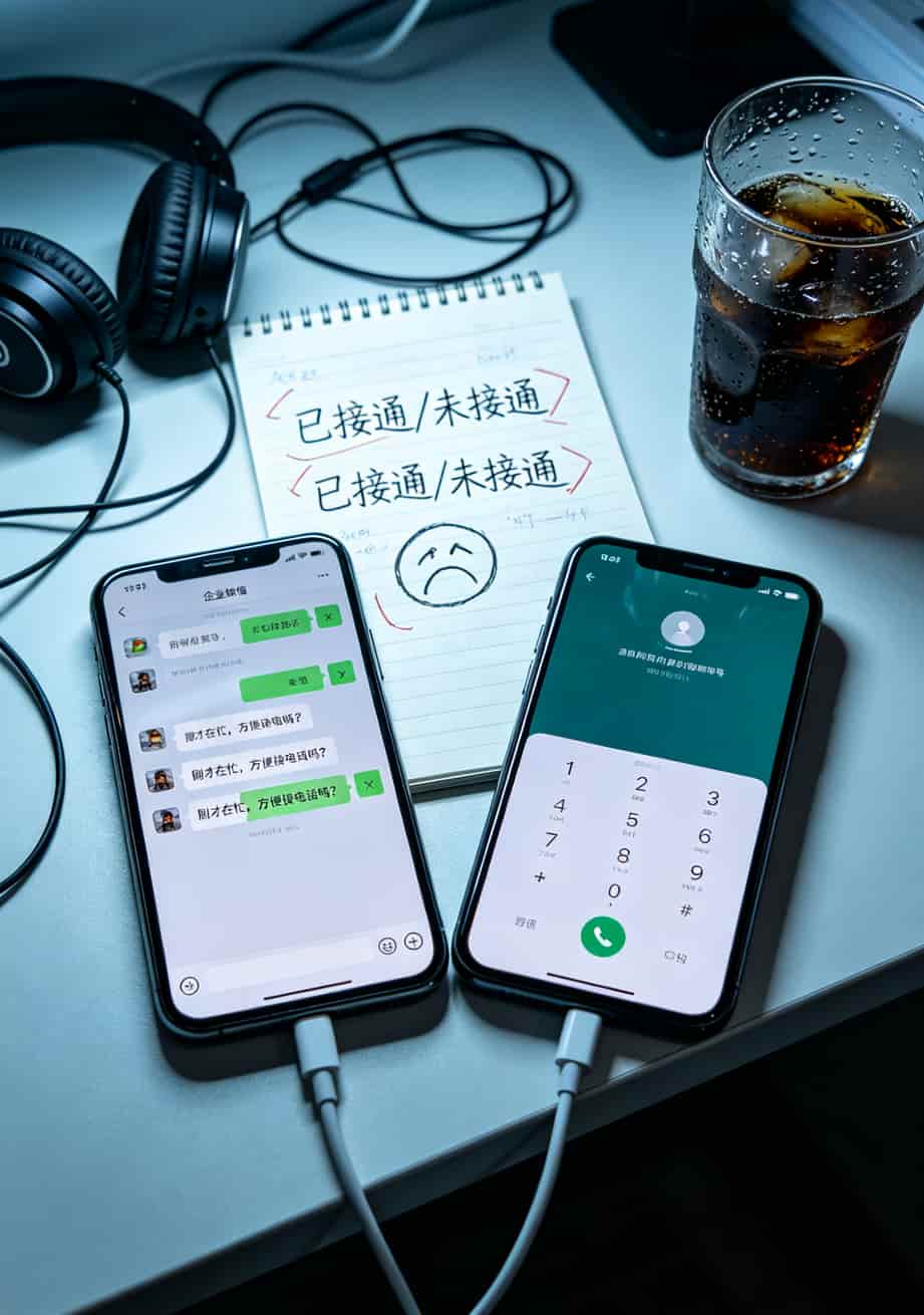 中国电信和中国移动哪个好——电销团队使用企业微信跟进客户的聊天记录截图示例