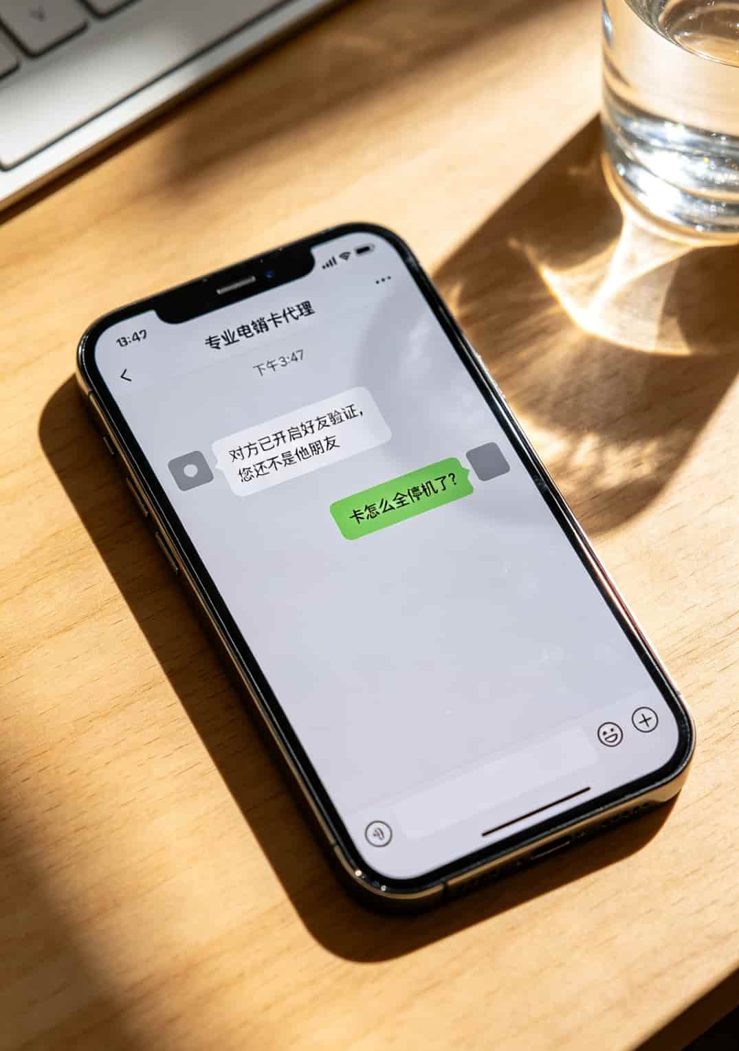 电信公司客服电话打不通?八年电销老炮含泪整理:这几种卡谁买谁傻 微信聊天记录截图,显示对方已拉黑