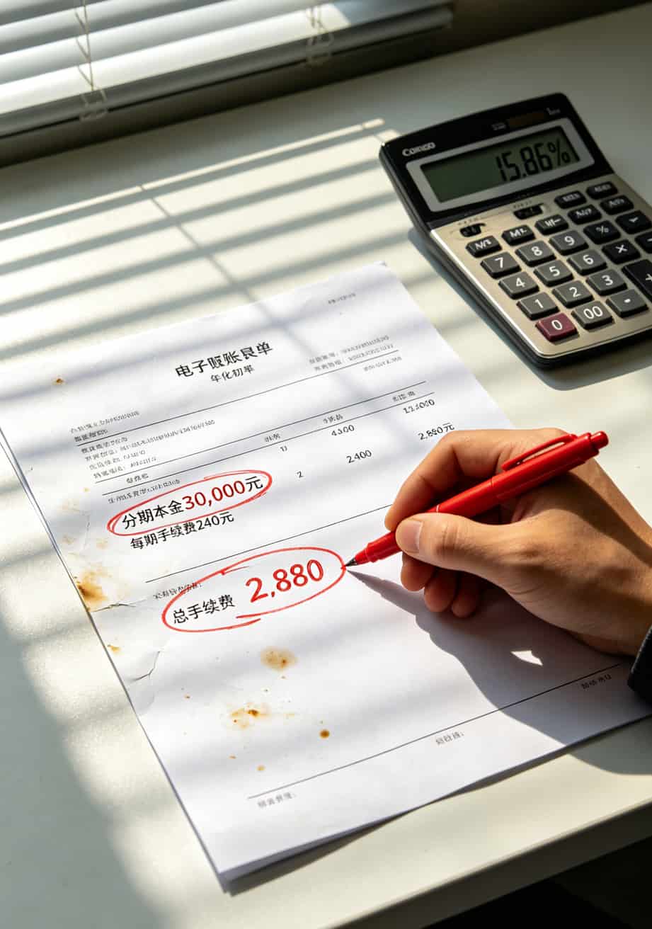 信用卡账单截图显示分期手续费明细