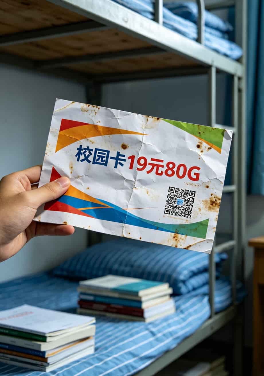 某运营商校园卡宣传单，标价19元80G