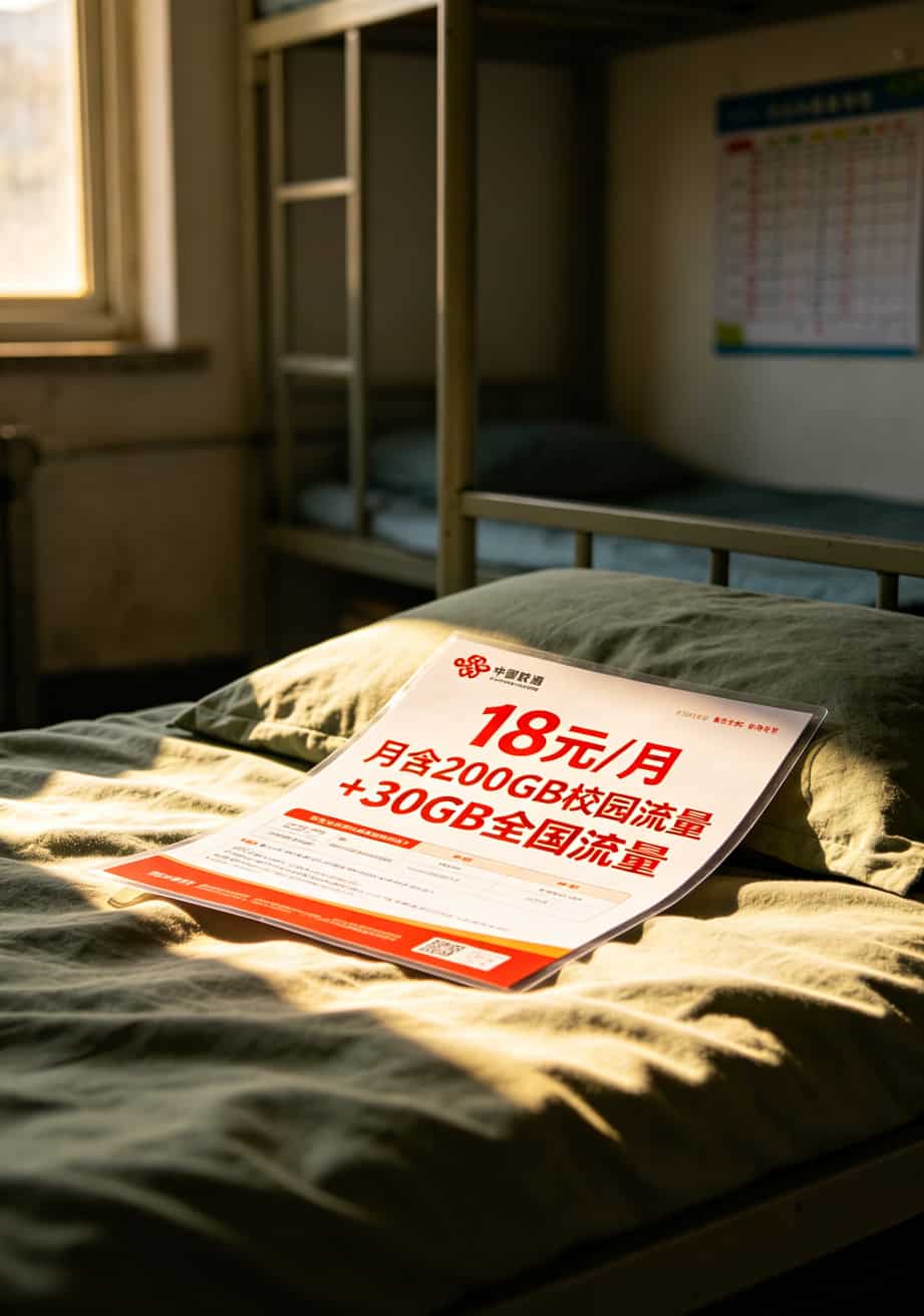 联通校园卡套餐详情页显示月租18元含230GB流量