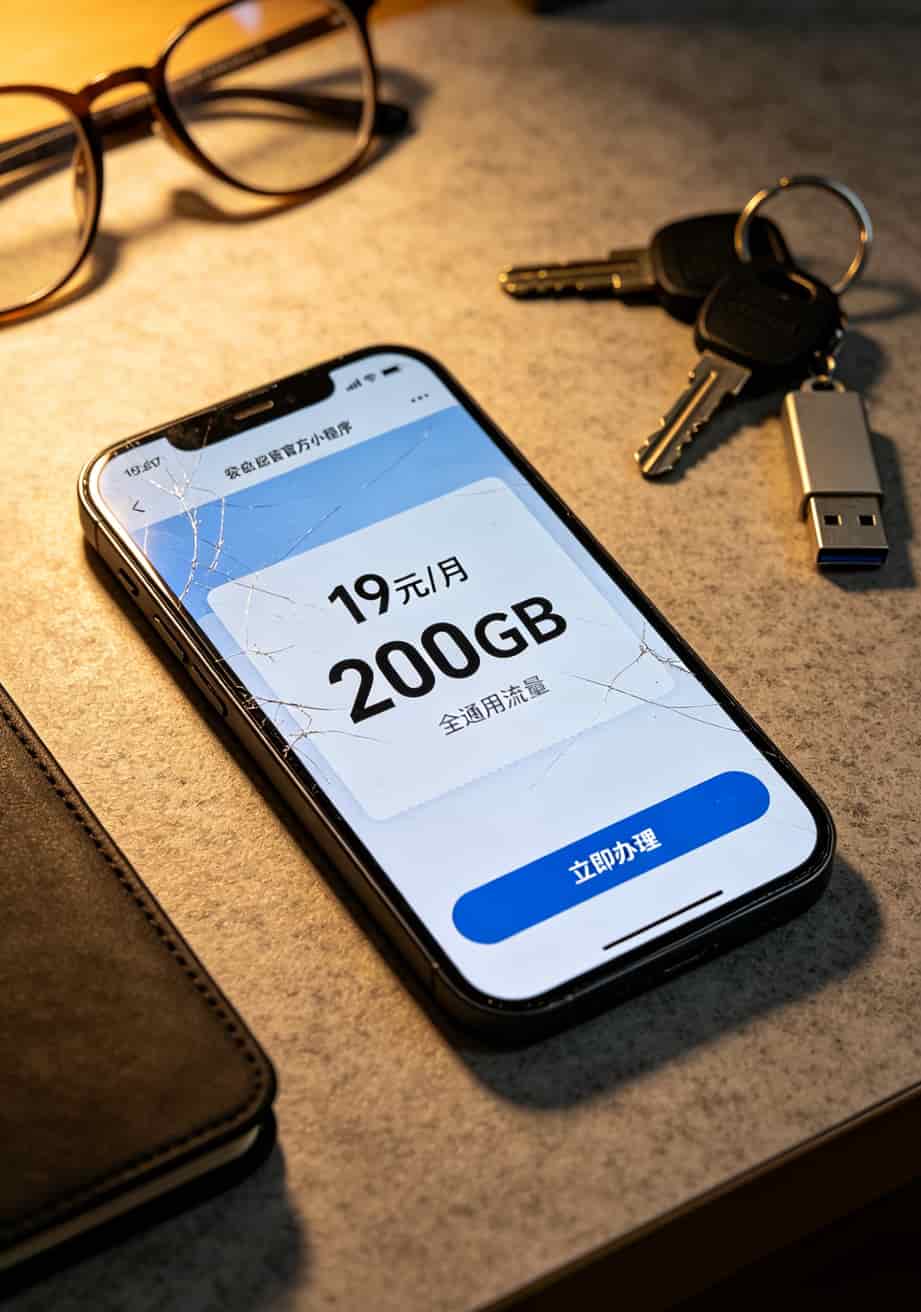 踩了大半年坑才搞懂:随身WiFi这么选最划算,**19元200g通用流量卡**真能省出一个亿 一张19元200g通用流量卡的宣传截图,显示200GB全通用流量