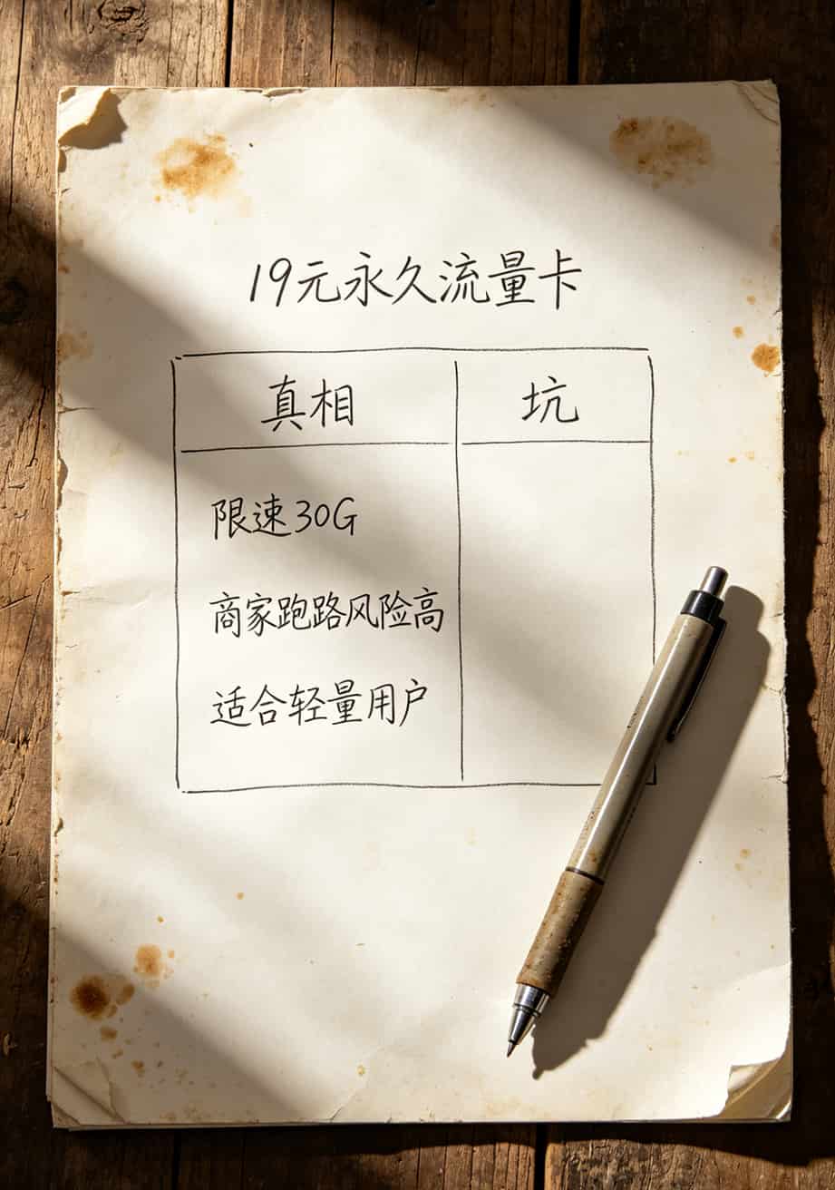 19元永久流量卡套餐真相总结表格
