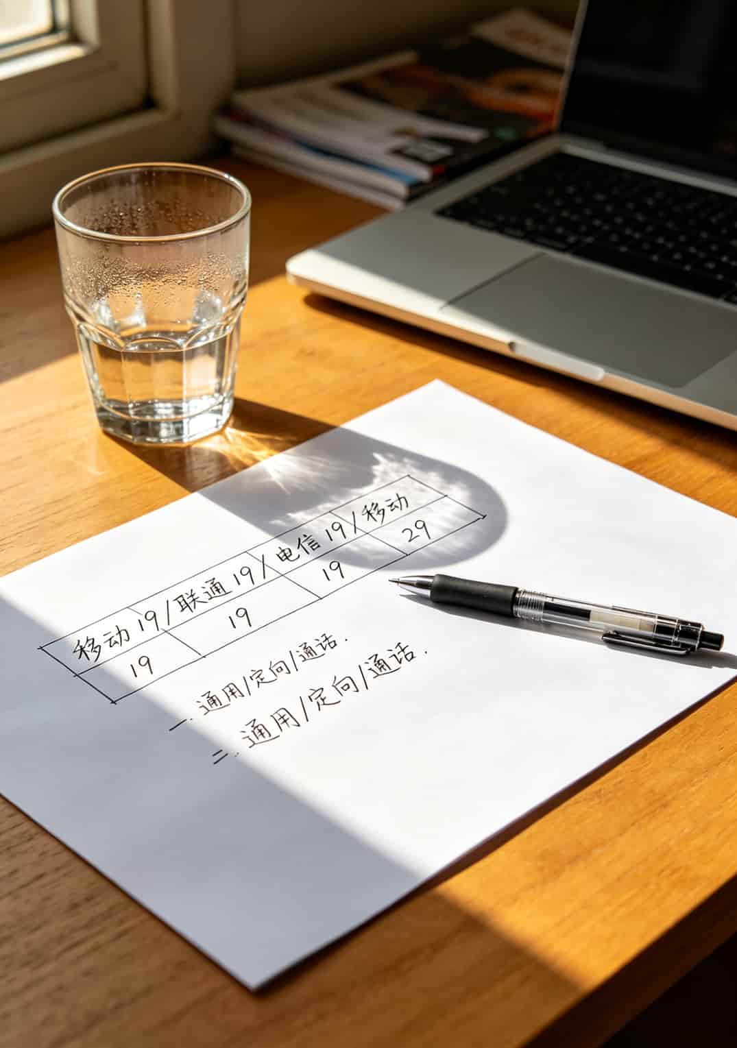 四款19元套餐流量对比表格