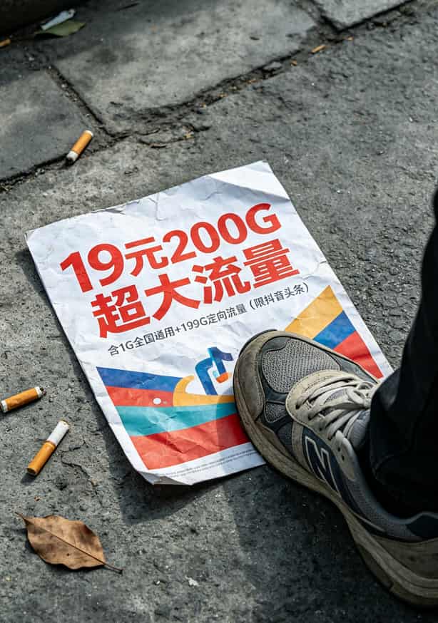 电信星卡的宣传页面，大字200G小字1G通用的对比截图
