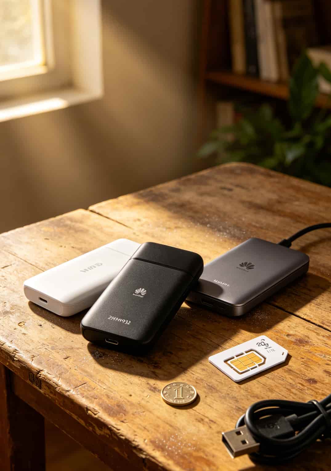 20g流量卡和随身WiFi设备实拍对比图