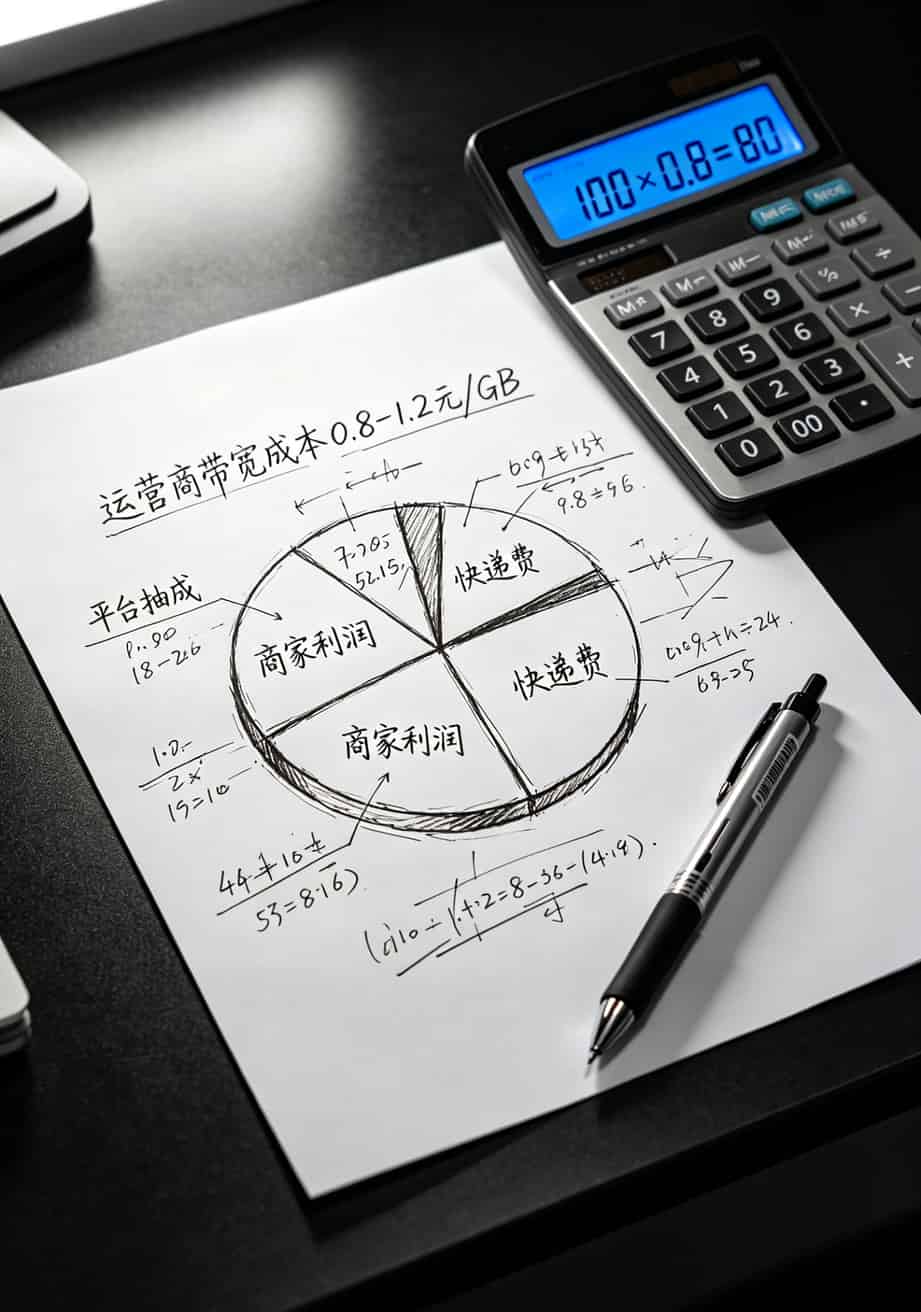 流量卡成本结构饼图示例
