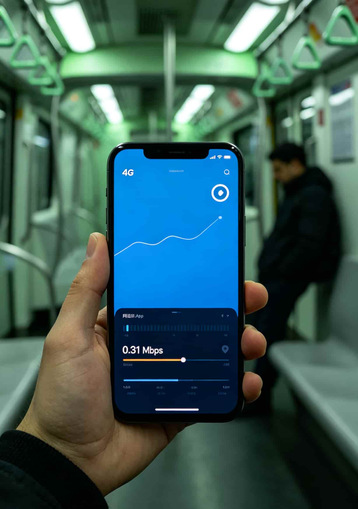 手机状态栏显示“4G”但网速测试只有0.3Mbps