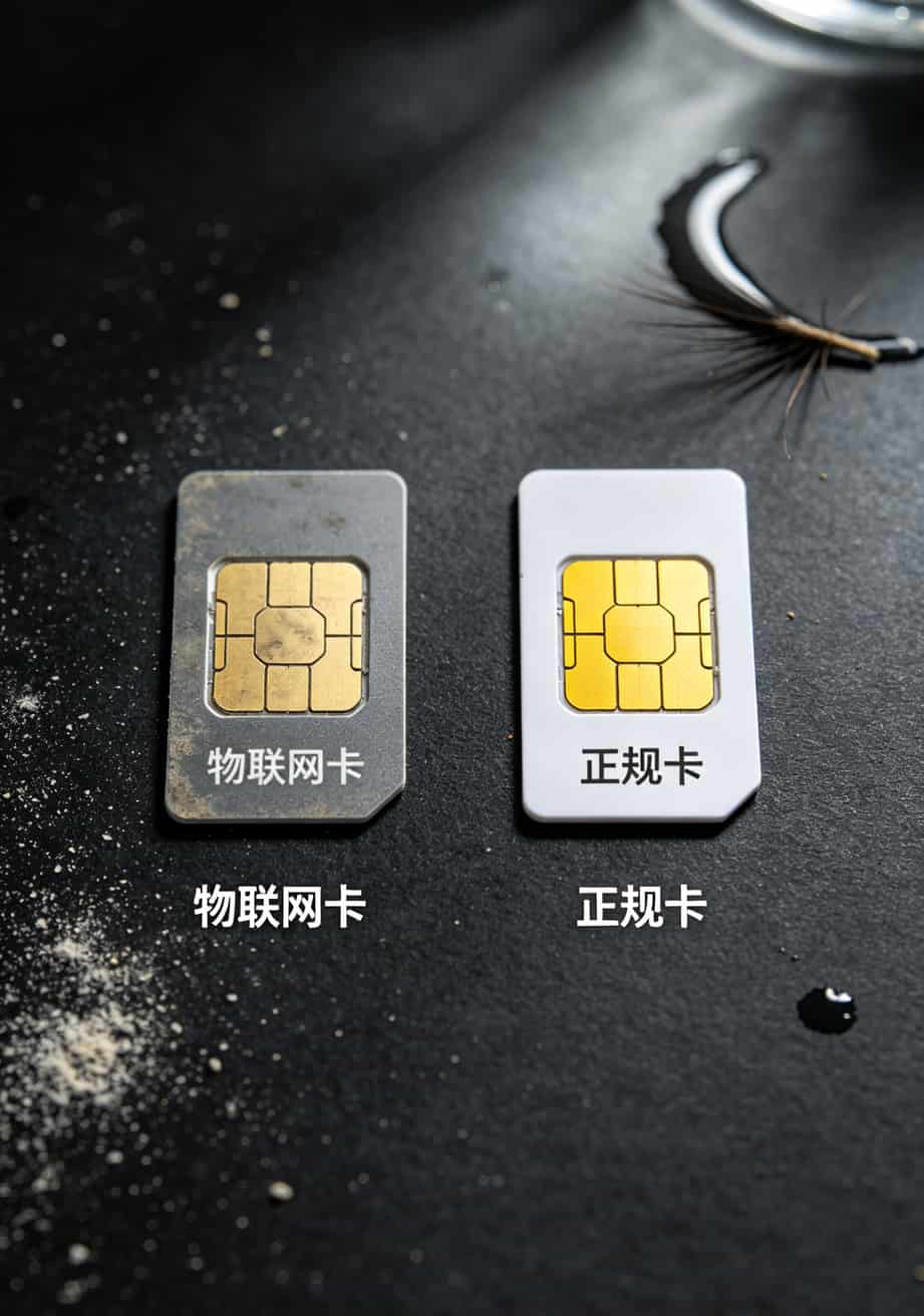 频繁出现的物联网卡与正规卡实物对比