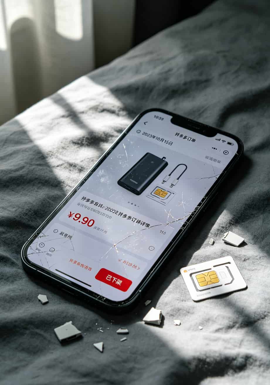华为随身WiFi千万别瞎配!我测了12张4g流量卡全国纯上网,说点大实话 拼多多订单截图,9.9元商品已下架
