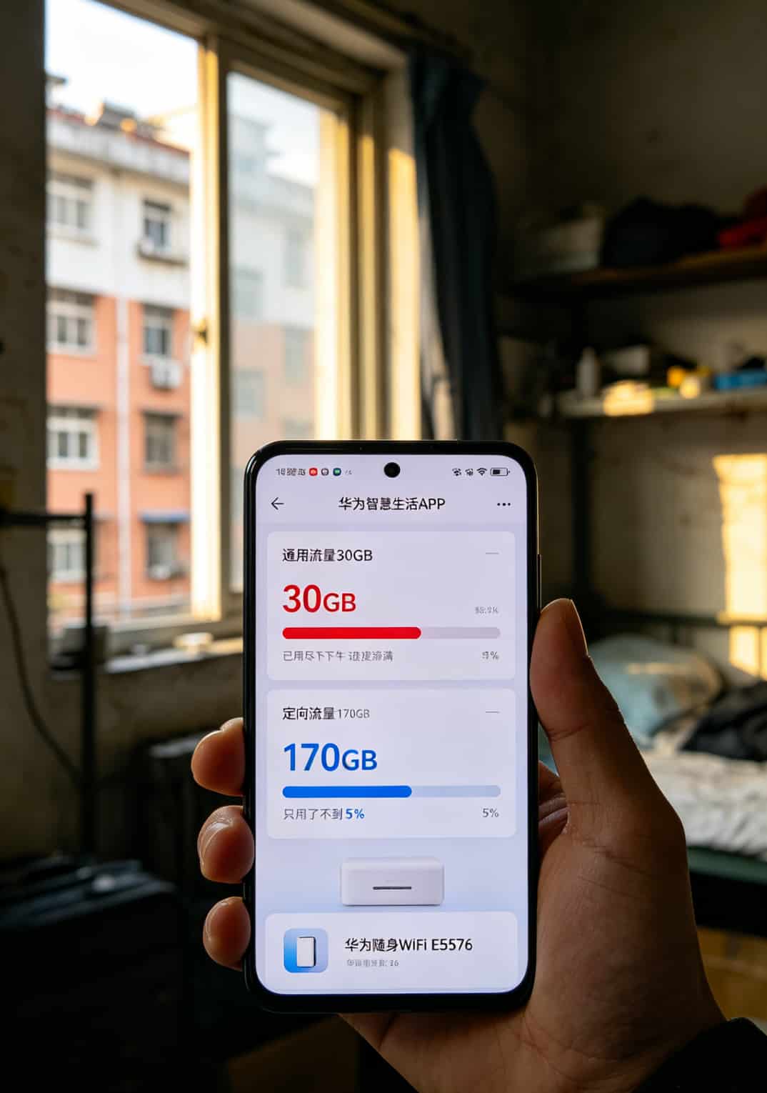 29元流量卡有什么套路吗?我在城中村实测3个月,帮你踩了所有坑 华为智慧生活APP流量统计界面,通用流量耗尽而定向流量剩余大量