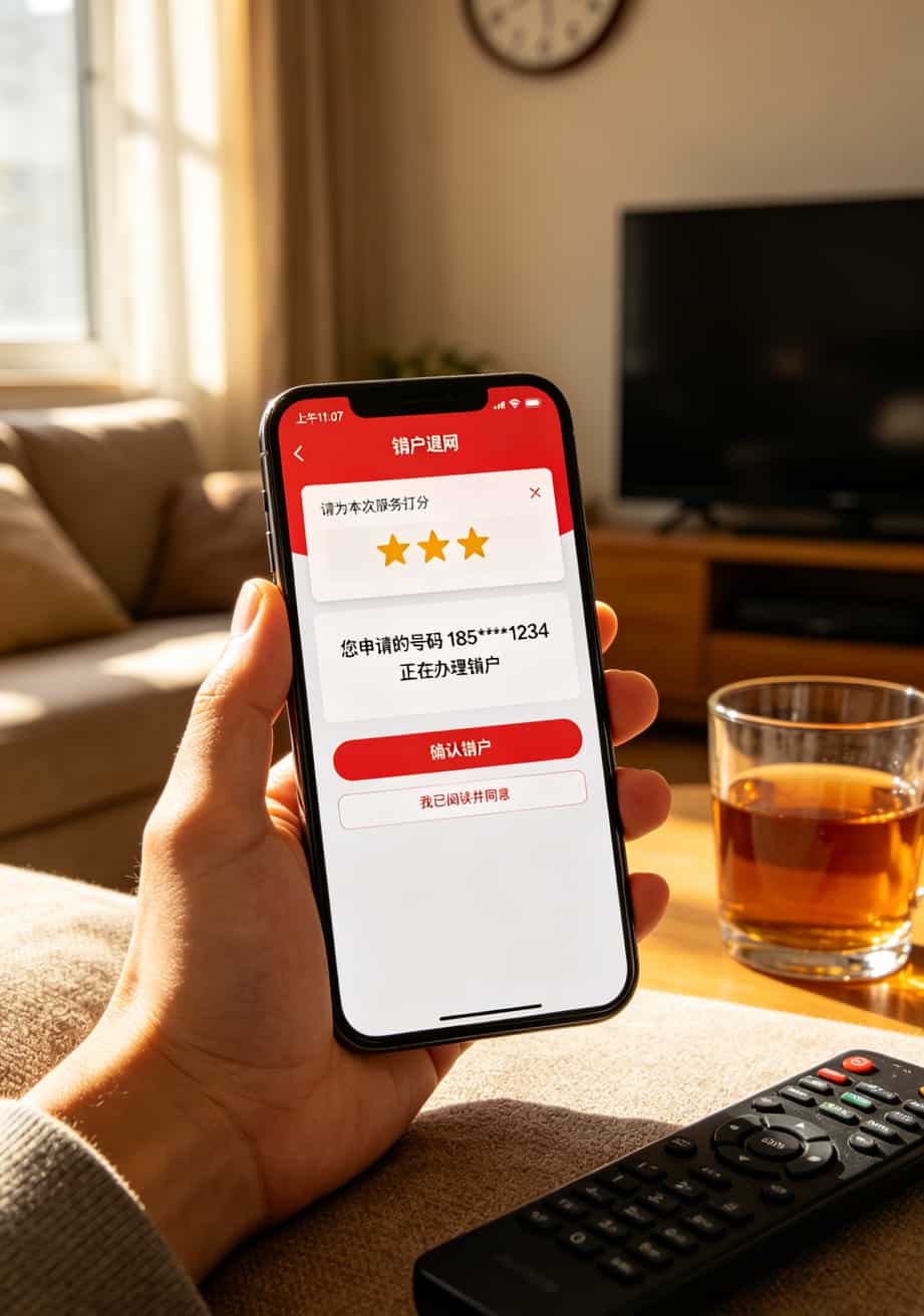 运营商APP销户操作界面