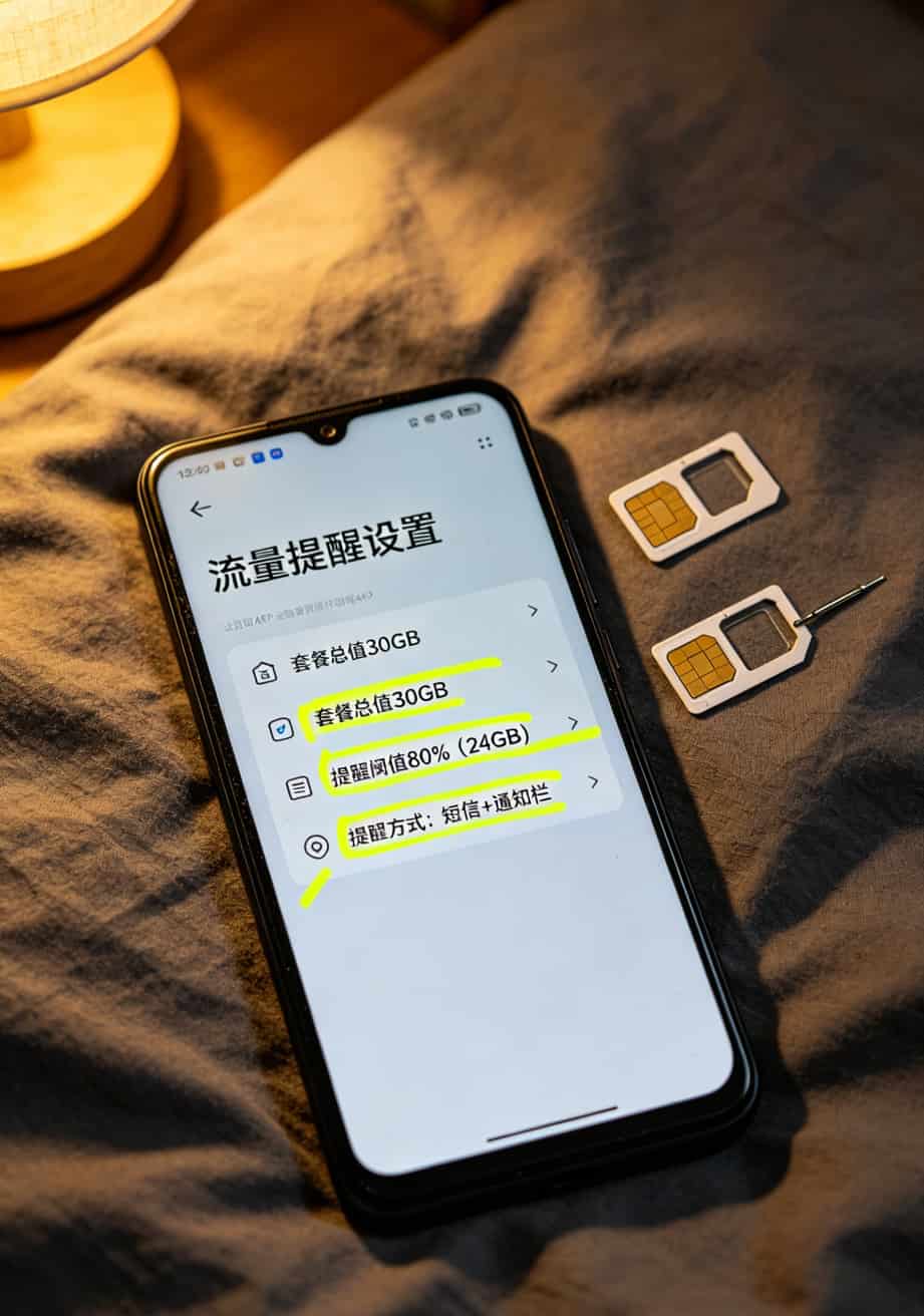 4g车载流量卡一年多少钱?300—500块是正解,少了有鬼多了浪费 运营商APP流量提醒设置界面截图步骤