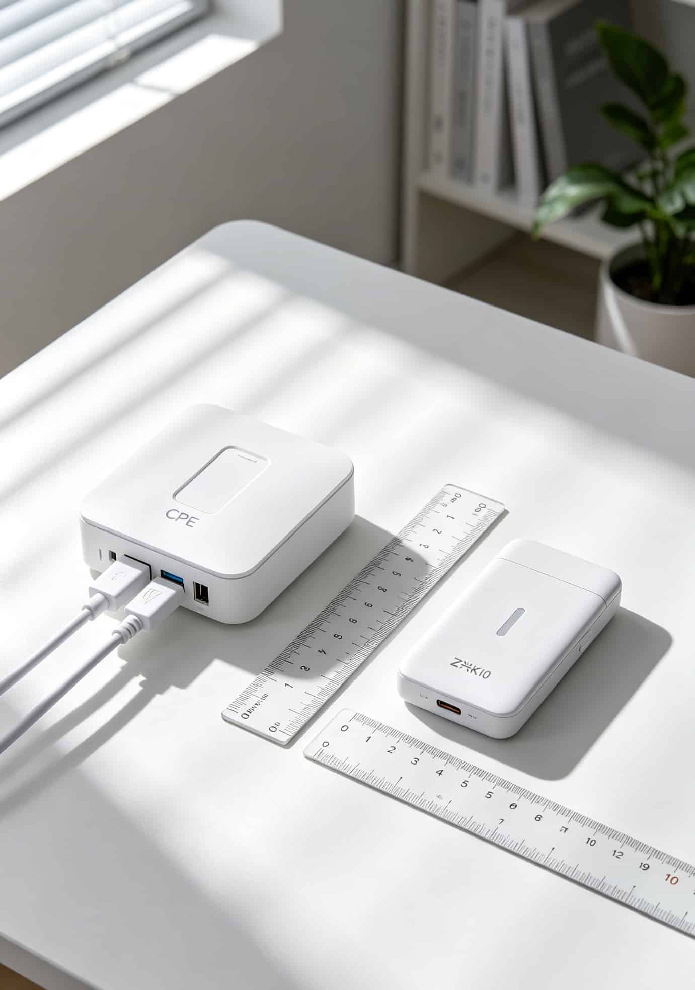 中兴插卡路由器（CPE）与随身WiFi大小对比