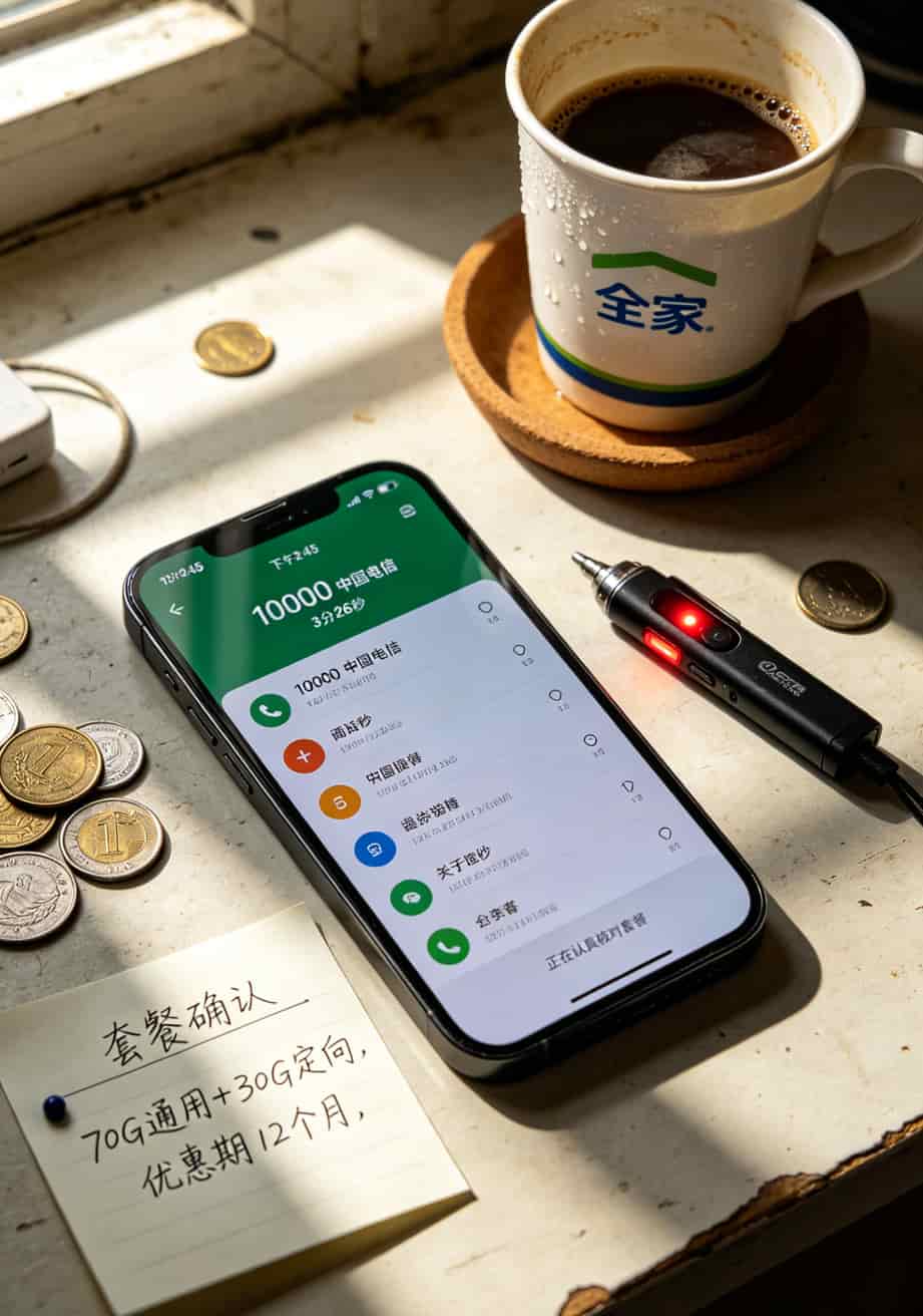 手机通话记录截图，显示拨打10000客服的通话时长3分26秒