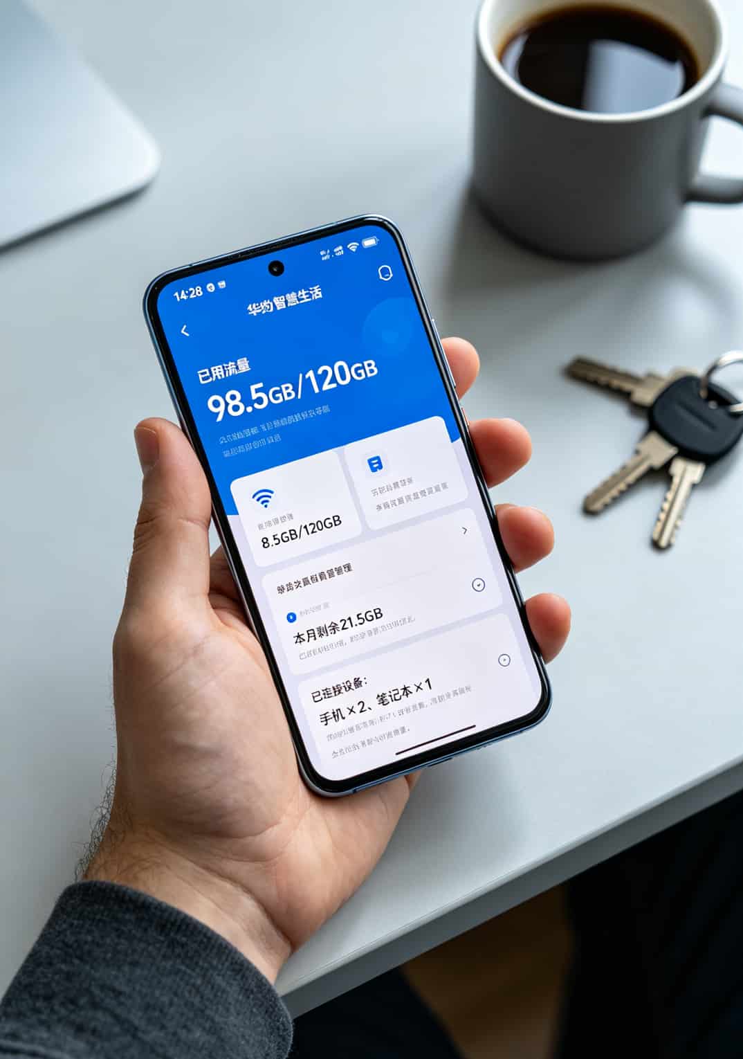 2020年最划算的5g流量卡被我找到了,一年省下一双AirPods 华为GAT6的设备管理页面,显示已用流量和连接设备数