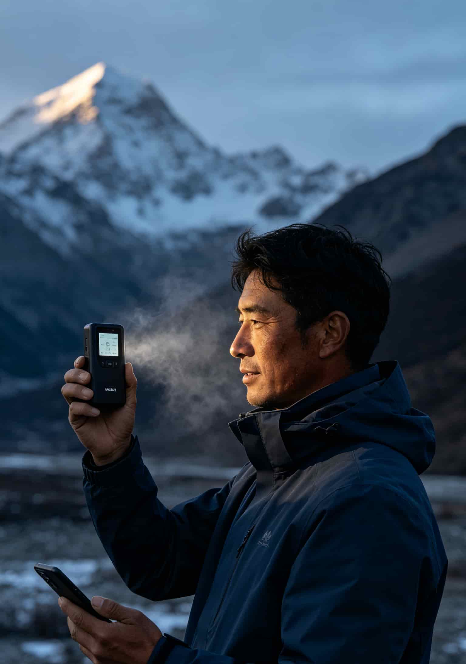 华为随行WiFi5放在牛仔裤口袋里，轻便展示