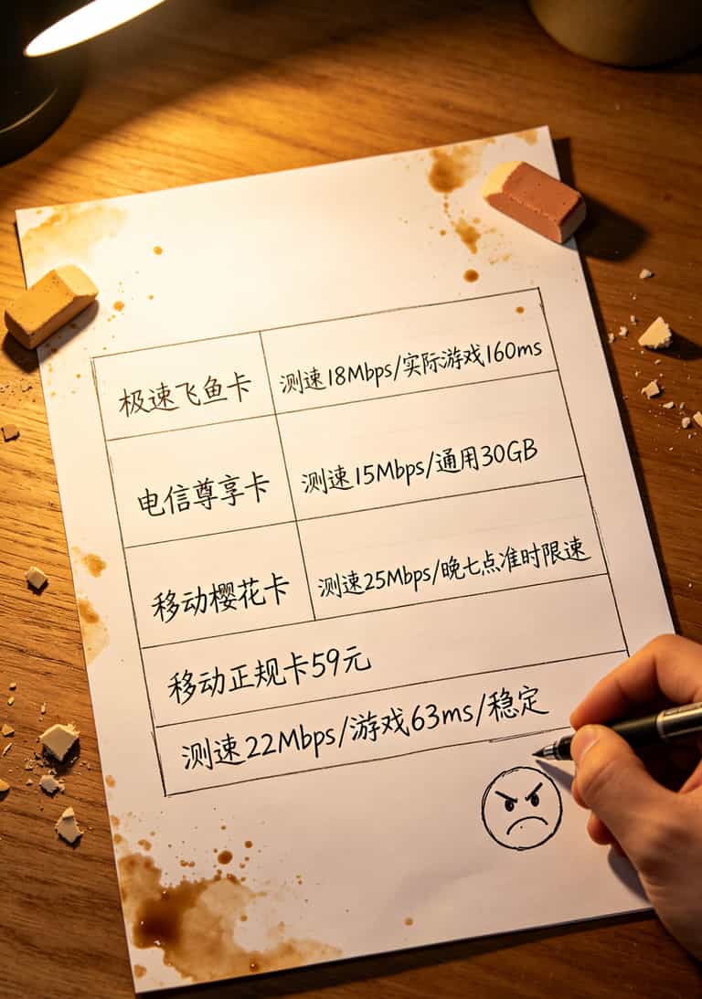 29元流量卡有什么套路吗?我在城中村实测3个月,帮你踩了所有坑 四张流量卡在华为随身WiFi上的网速对比表格