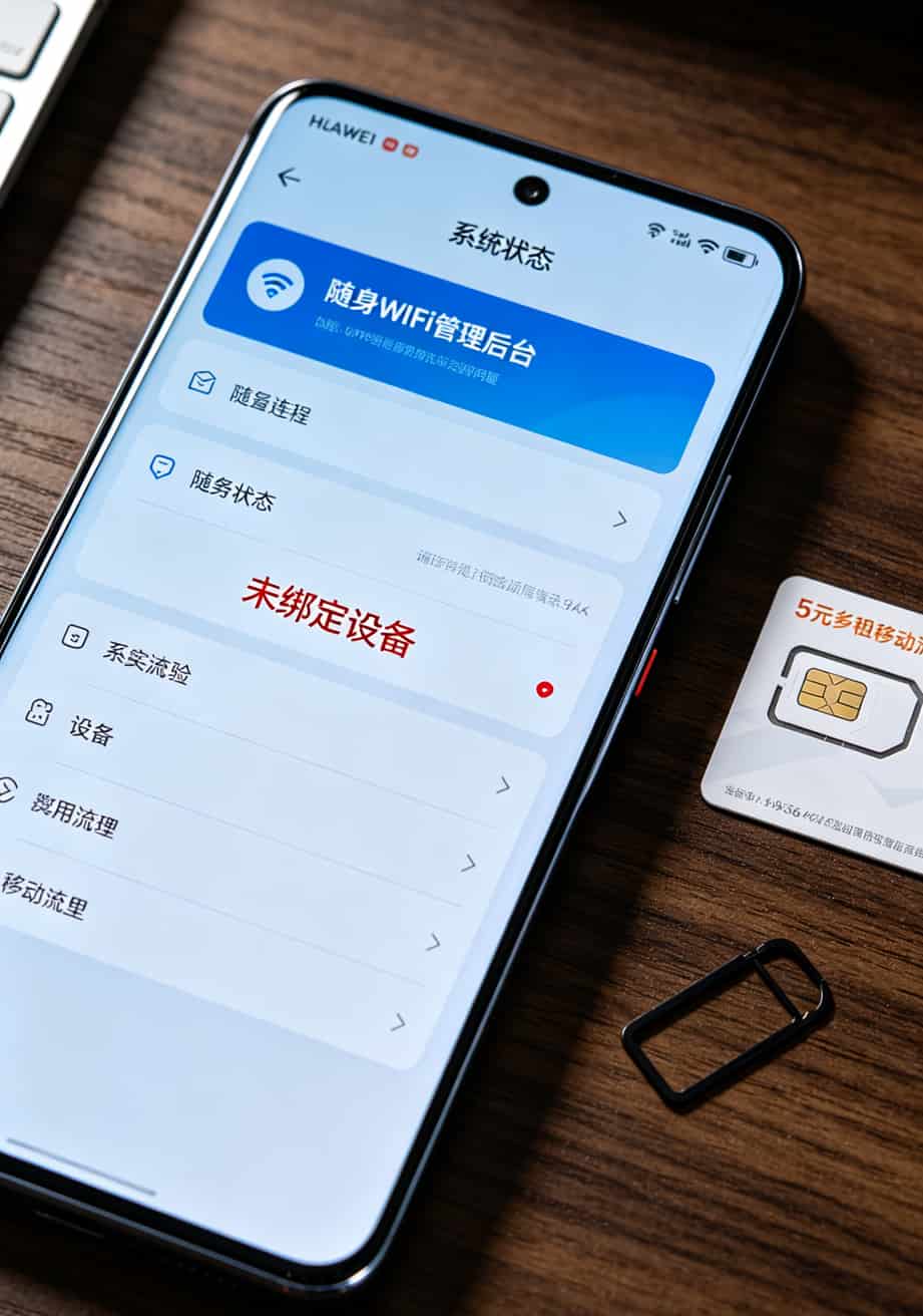 掏心窝子劝一句:办5元月租移动流量卡前,先把华为随身WiFi这7个坑躲开 华为随身WiFi管理后台显示“未绑定设备”的截图