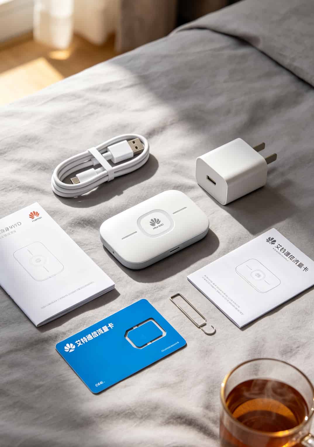 华为随身WiFi搭配艾特通信流量卡全家福