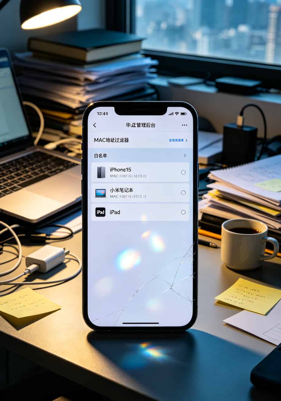 华硕随身WiFi+霸王卡流量卡折腾记:激活、避坑、省钱全在这儿了 华硕随身WiFi管理后台,显示MAC地址白名单设置页面